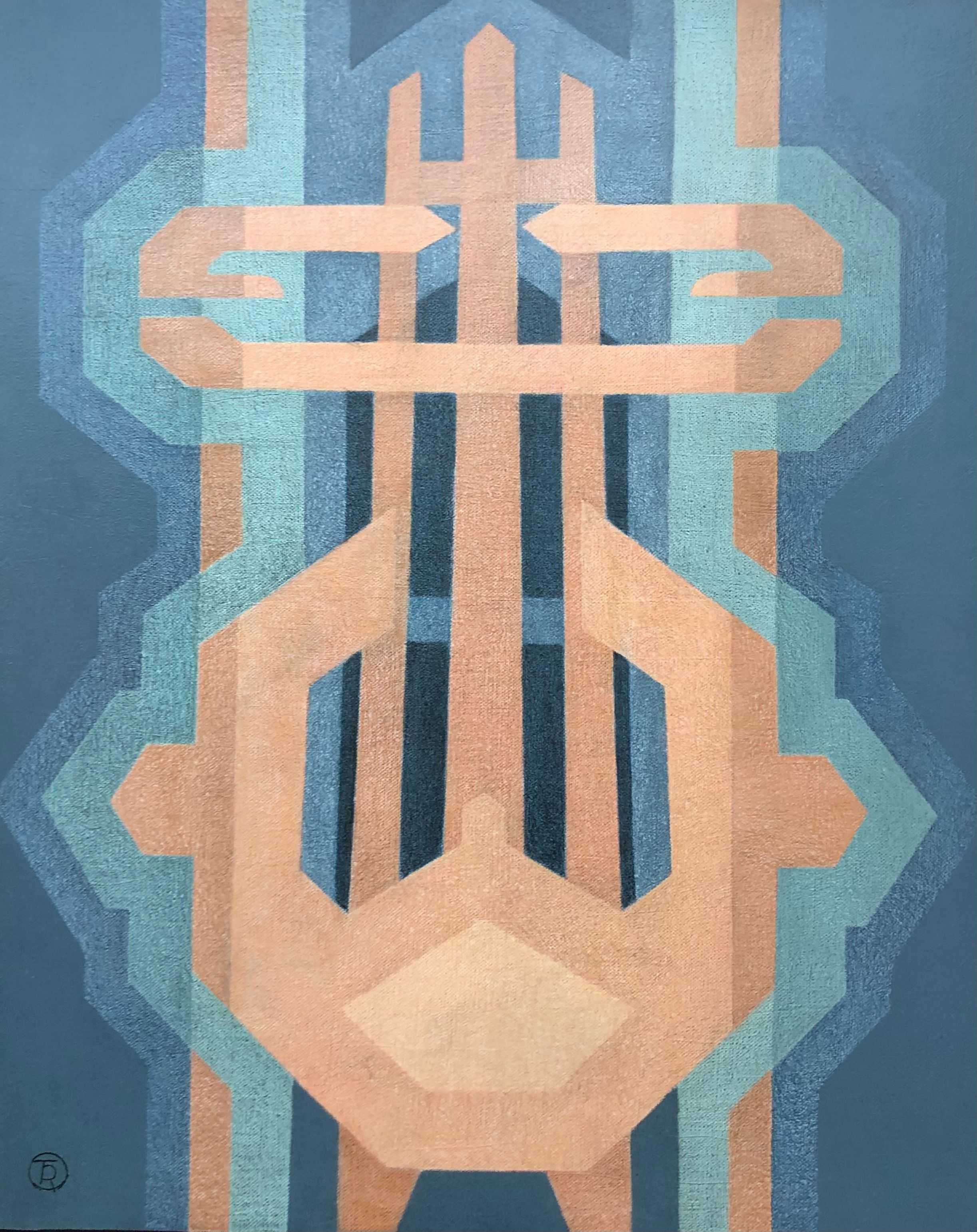 Composition, acrylique sur toile de Robert Thisens, 100 x 80 cm
