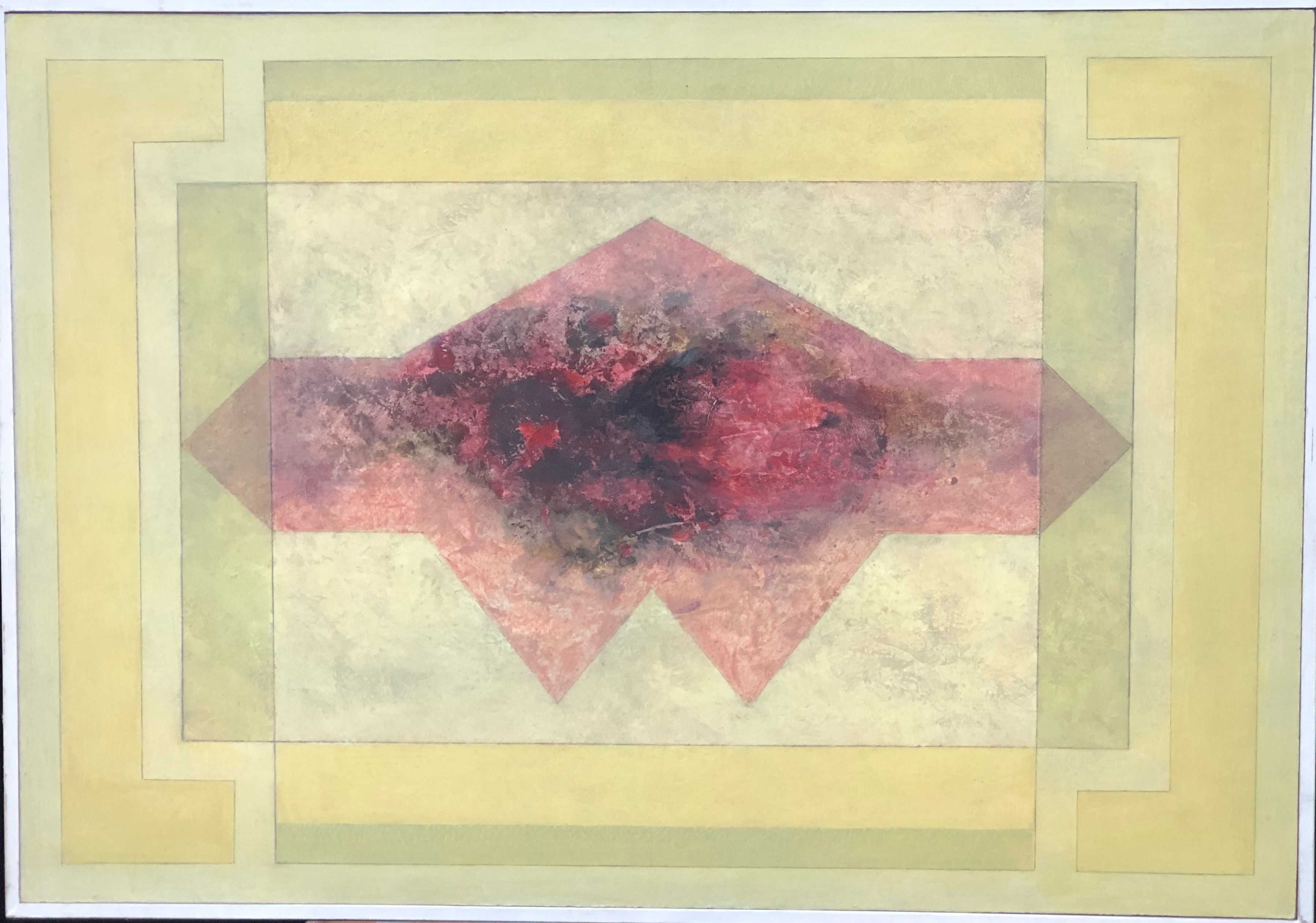 Composition, acrylique sur panneau de Robert Thisens, 72 x 102 cm