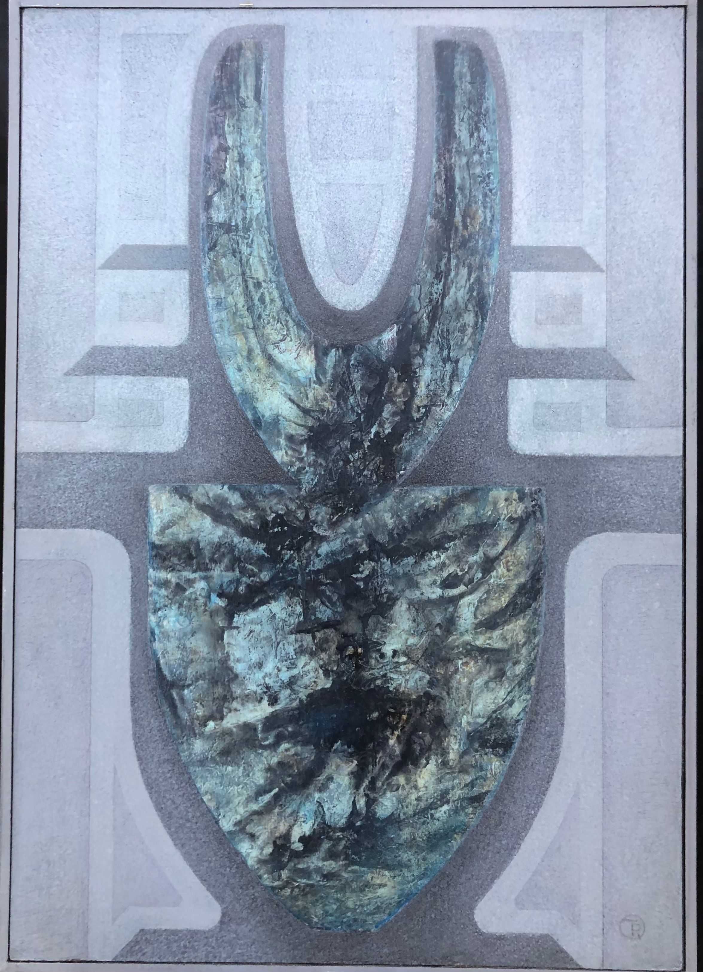Composition, acrylique sur panneau de Robert Thisens, 72 x 102 cm