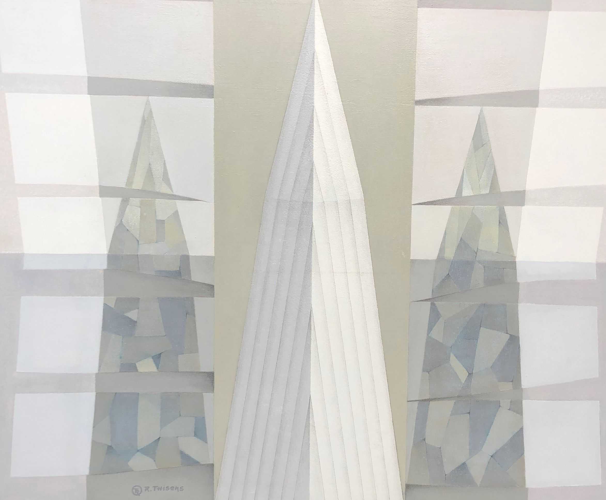 Composition, acrylique sur toile de Robert Thisens, 80 x 100 cm