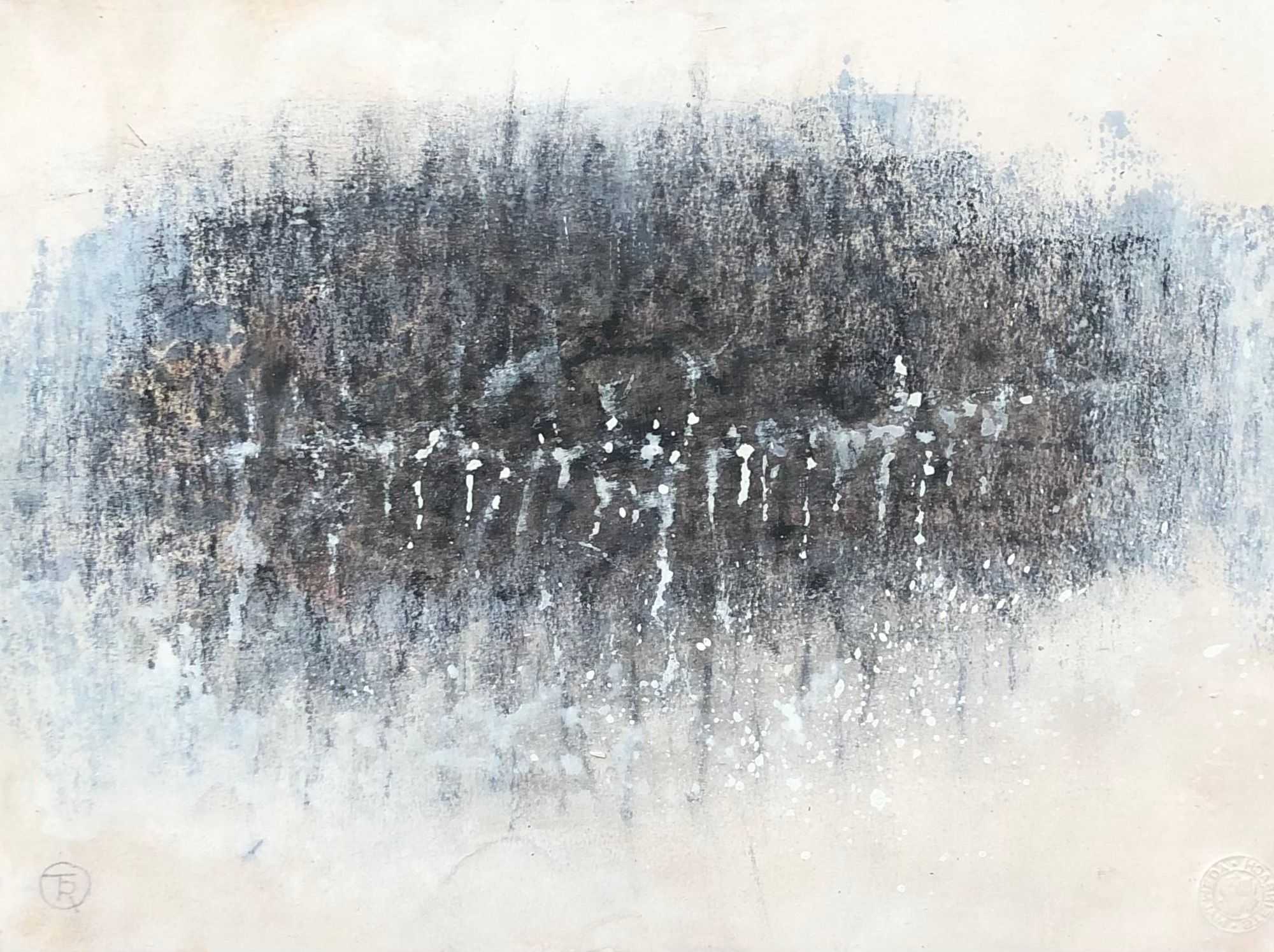 Composition, acrylique sur papier sur panneau de Robert Thisens, 28 x 38 cm