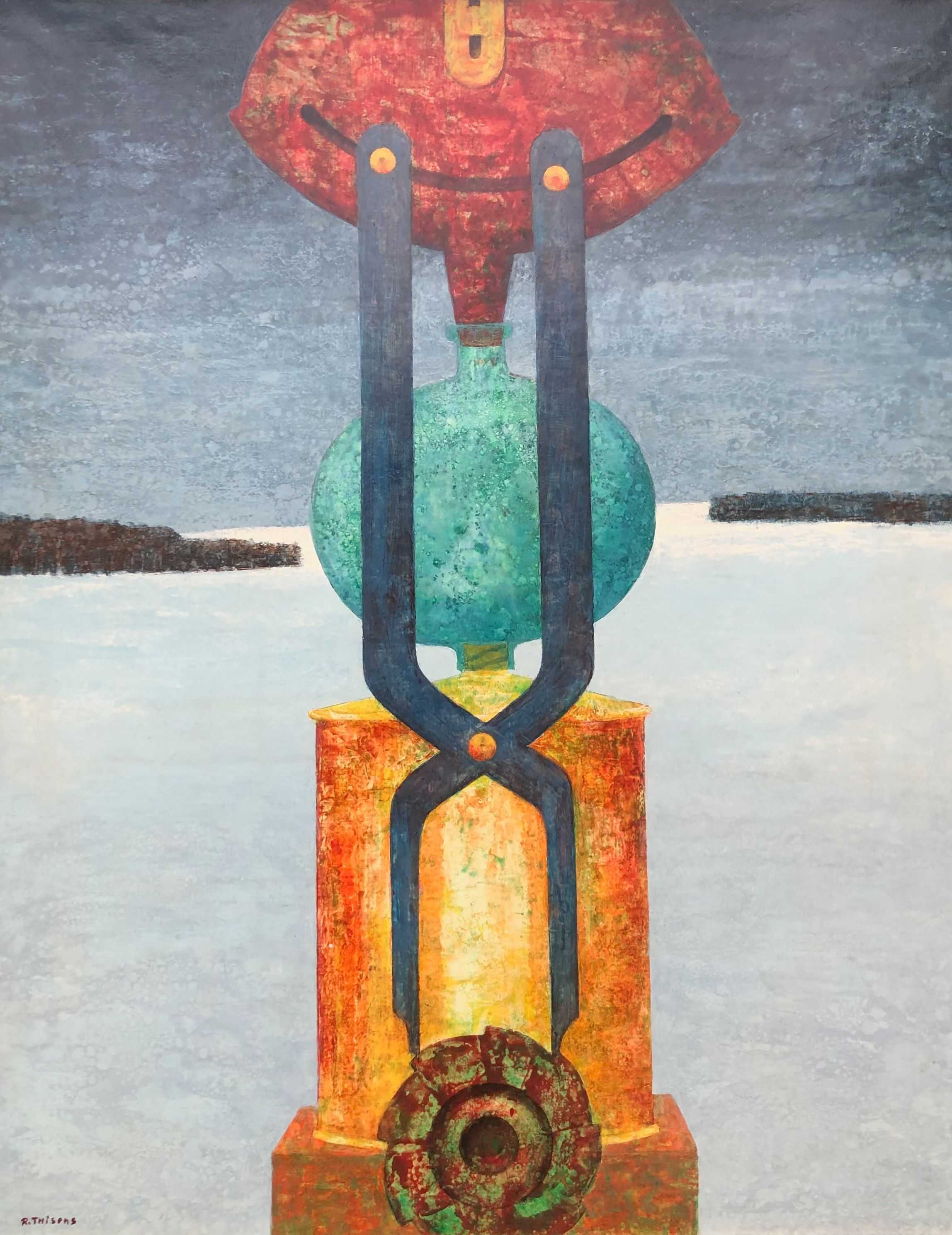 Machine inutile, acrylique sur toile de Robert Thisens, 80 x 100 cm