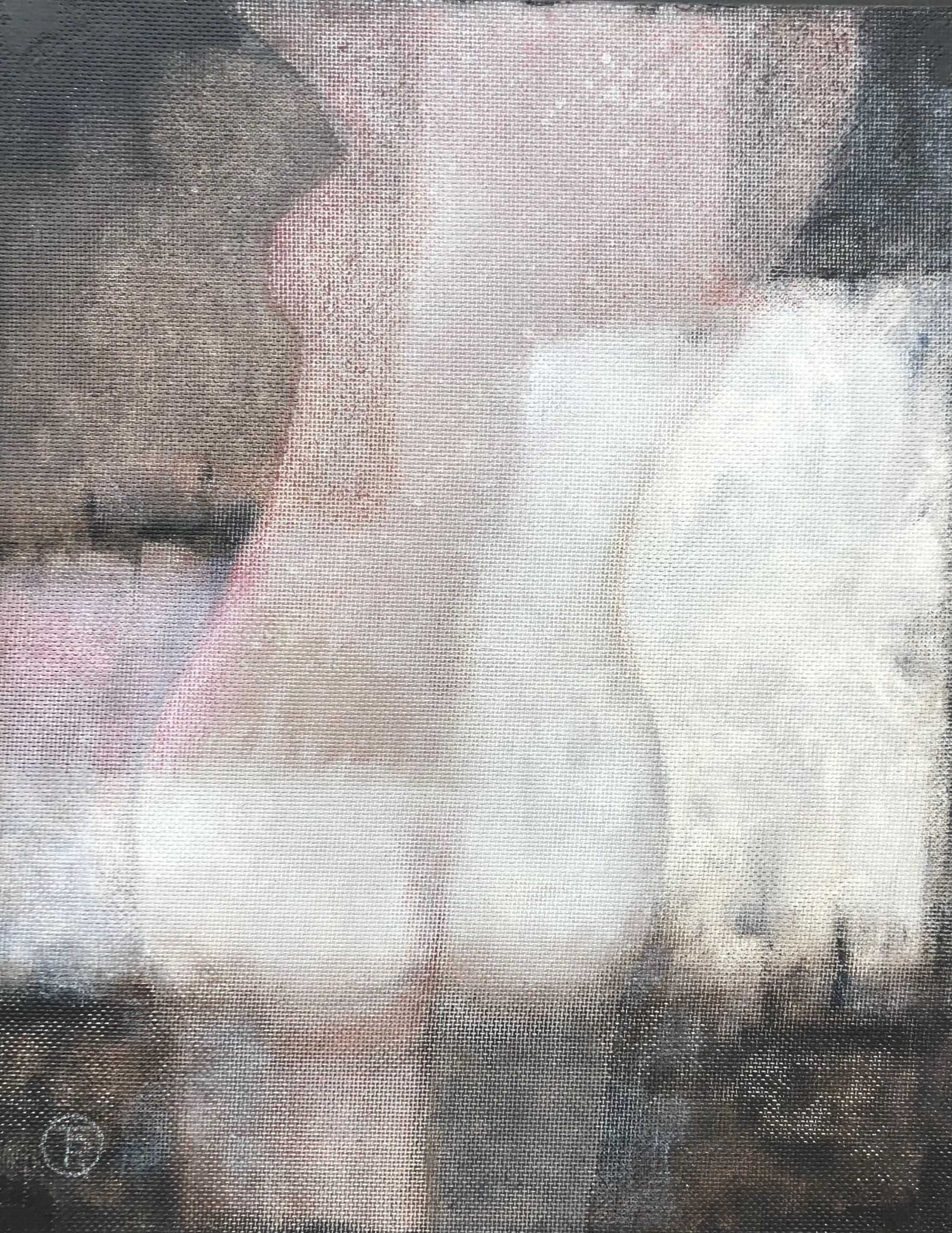 Silhouette, acrylique pastel gras sur panneau de Robert Thisens, 40 x 50 cm