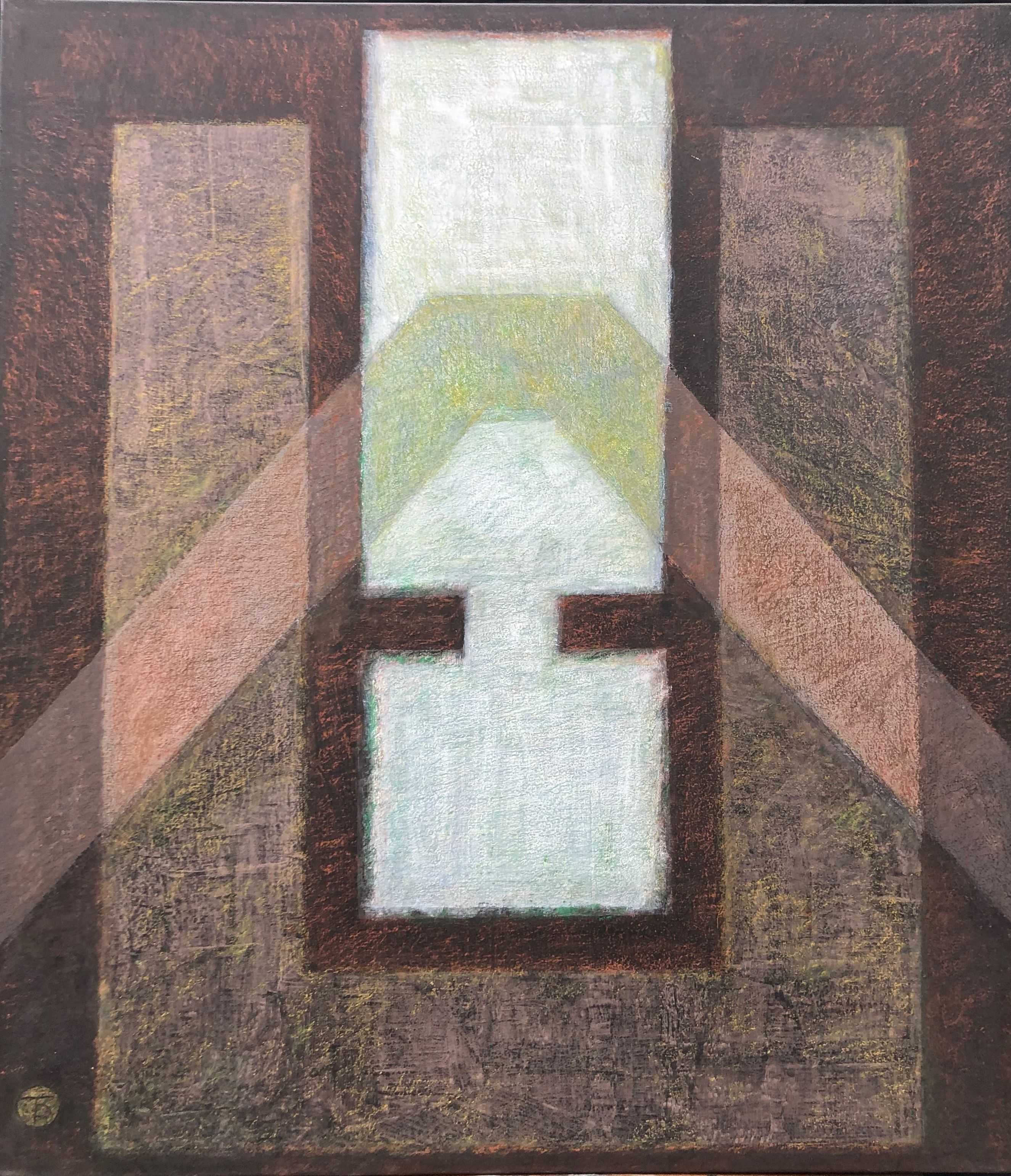 Cheminement, acrylique pastel gras sur toile de Robert Thisens, 70 x 100 cm