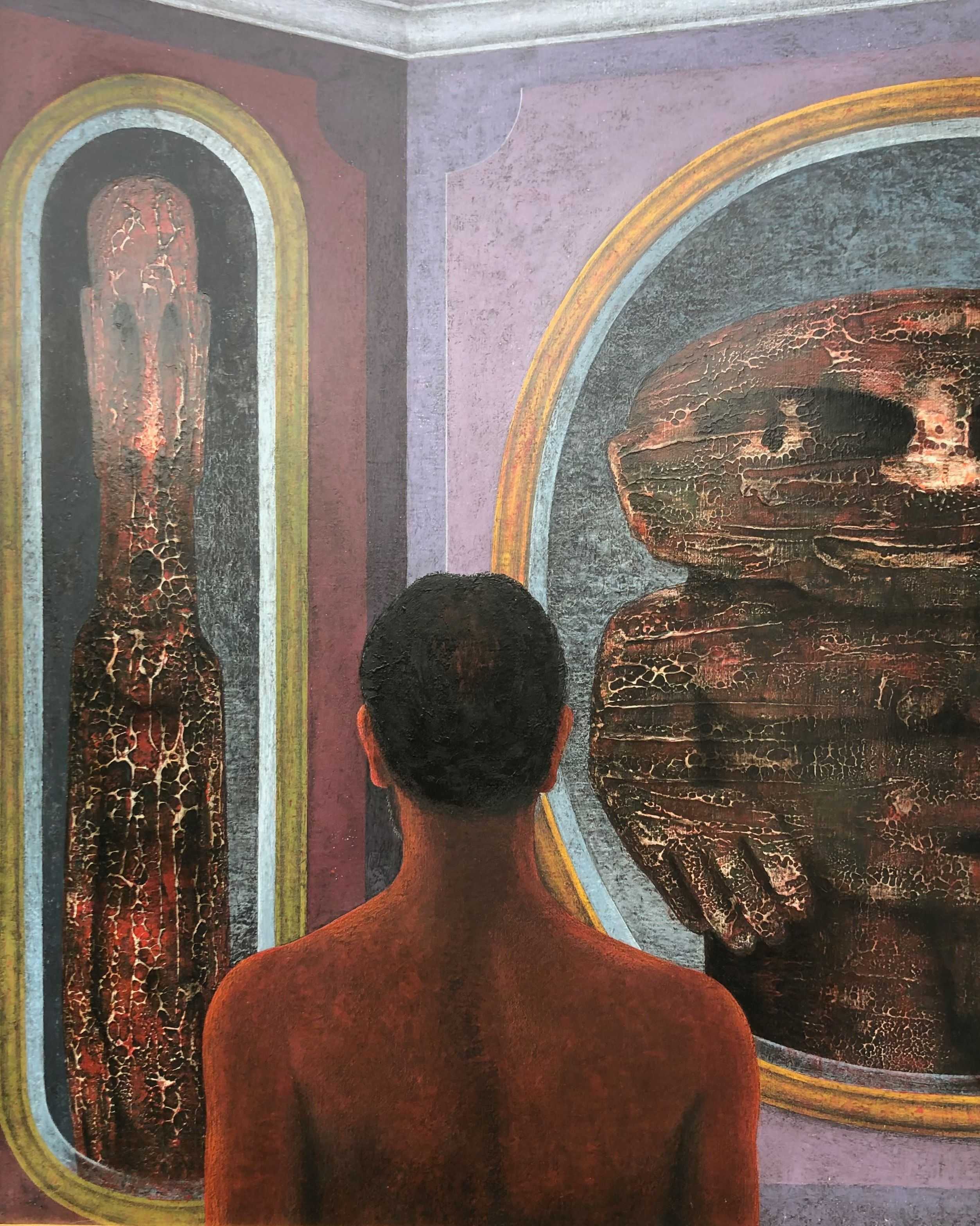 Jeux de miroir, acrylique sur toile de Robert Thisens, 80 x 100 cm