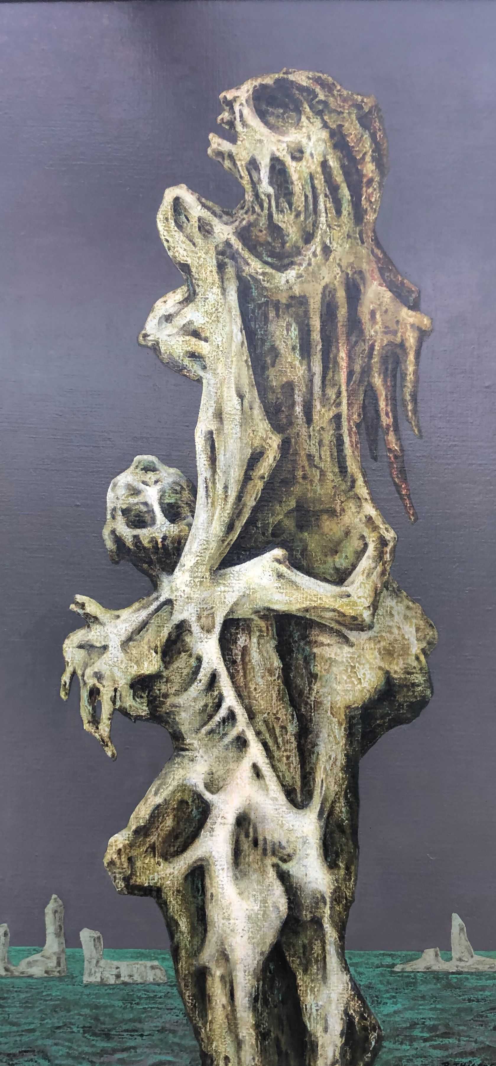 Assistance, huile sur panneau de Robert Thisens, 62 x 122 cm