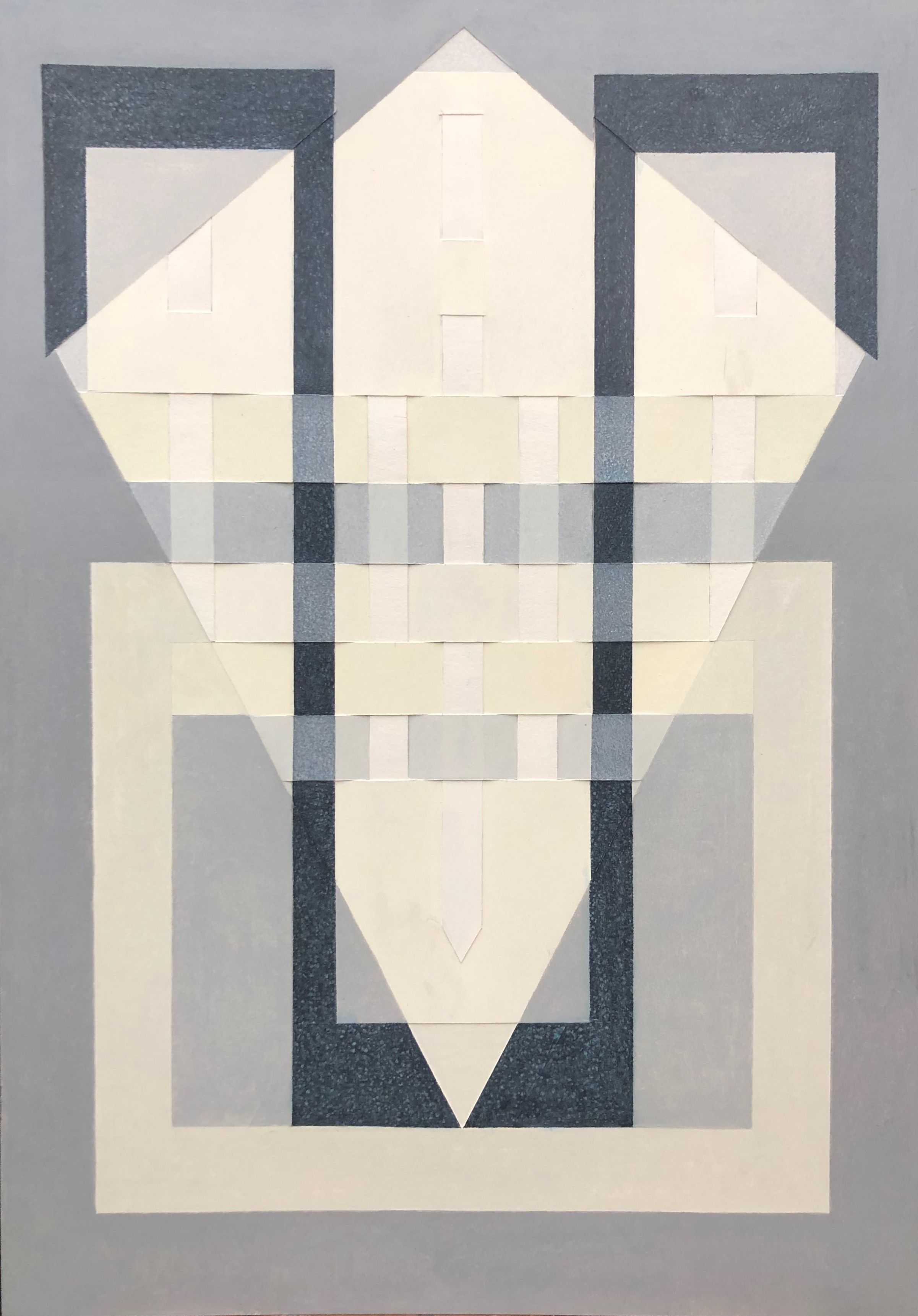 Montage fournil, acrylique sur carton fort de Robert Thisens, 70 x 100 cm
