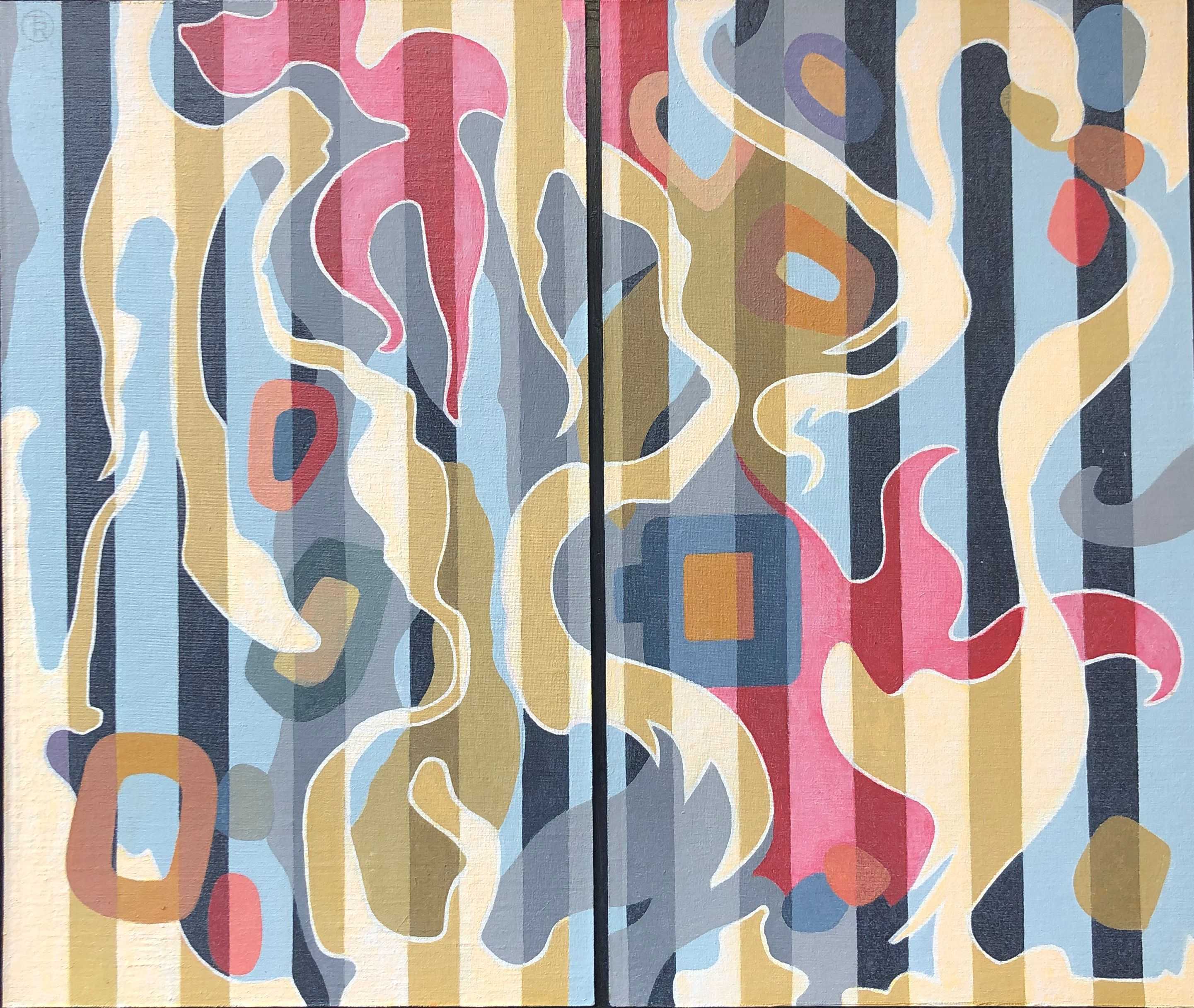 Turbulence, acrylique sur panneau entoile de Robert Thisens, 65 x 77 cm