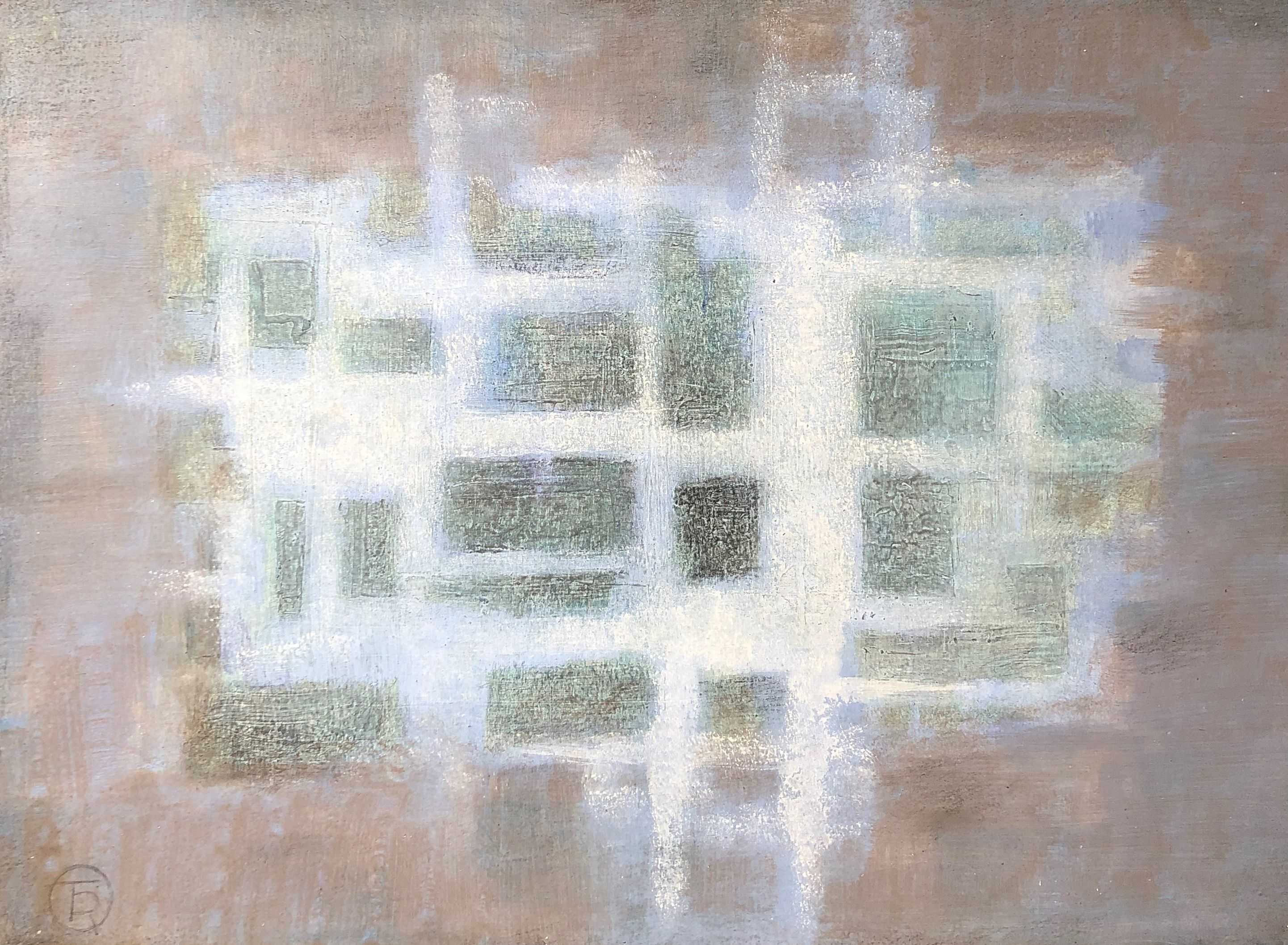 Lineaire, technique mixte sur carton de Robert Thisens, 50 x 70 cm