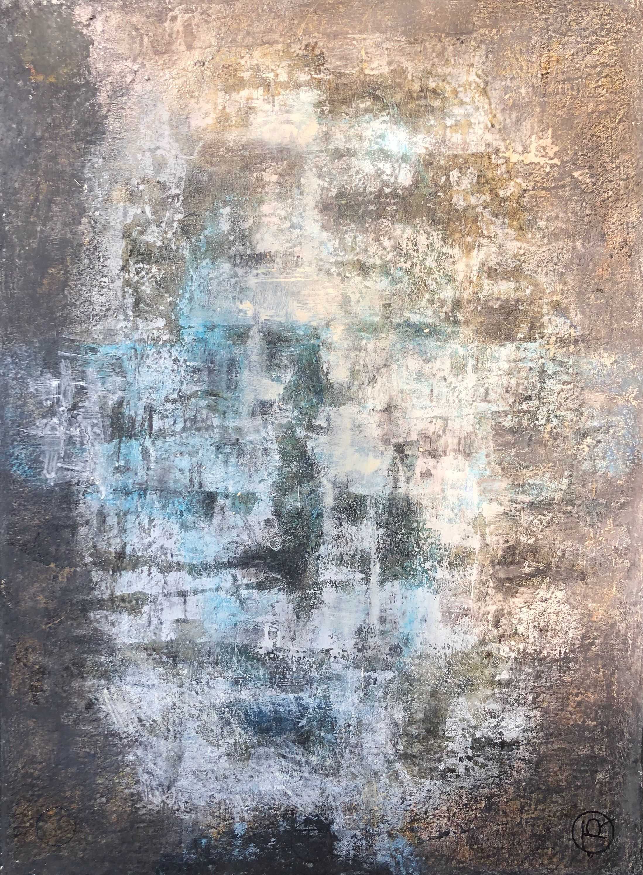 Composition, acrylique pastel gras sur panneau de Robert Thisens, 50 x 70 cm