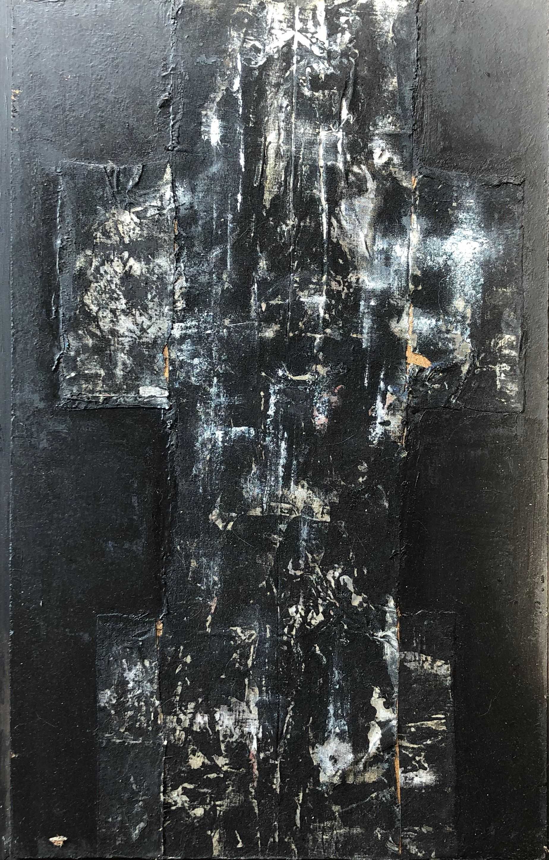 Collage, acrylique sur panneau entoile de Robert Thisens, 40 x 65 cm