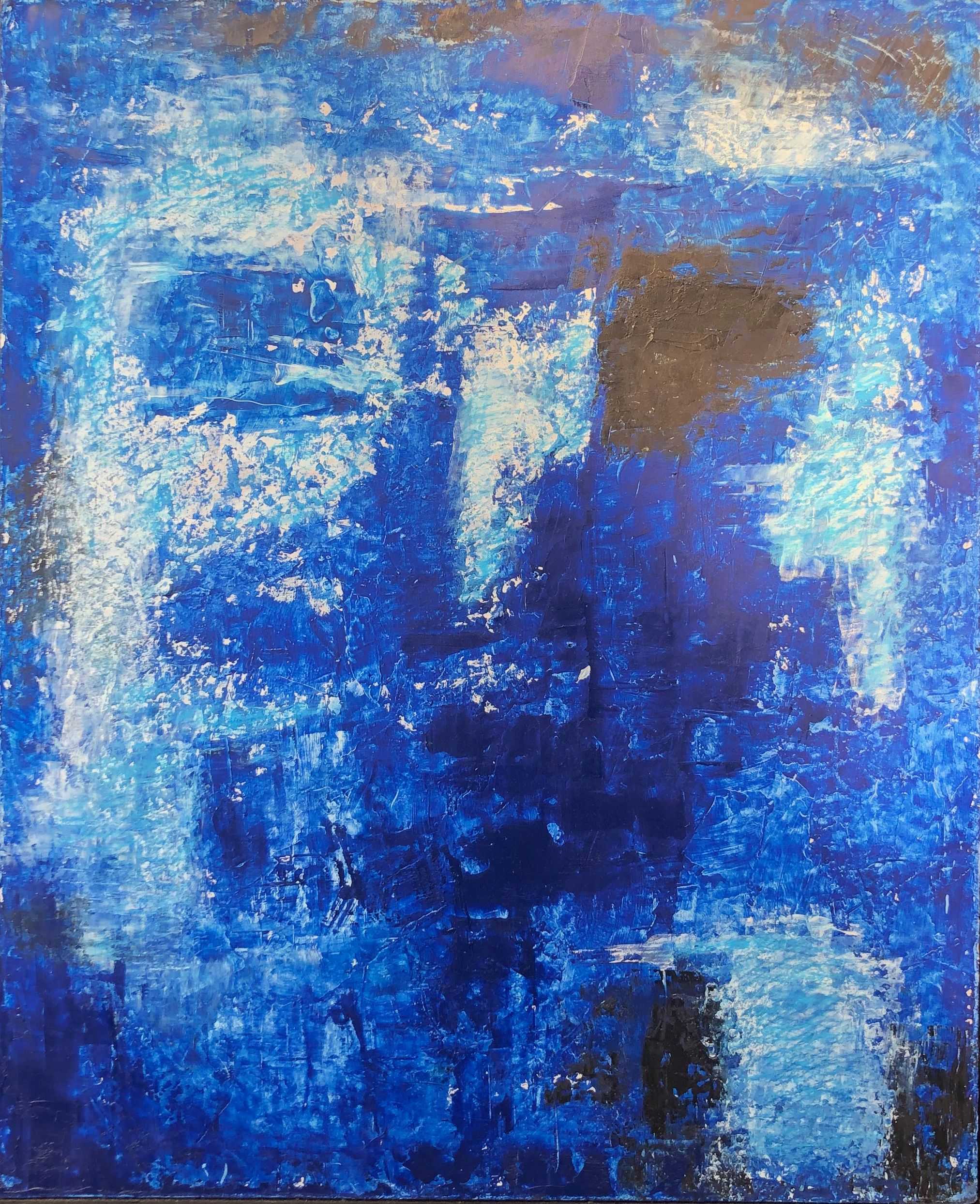 Composition, encre et huile sur panneau de Robert Thisens, 45 x 55 cm