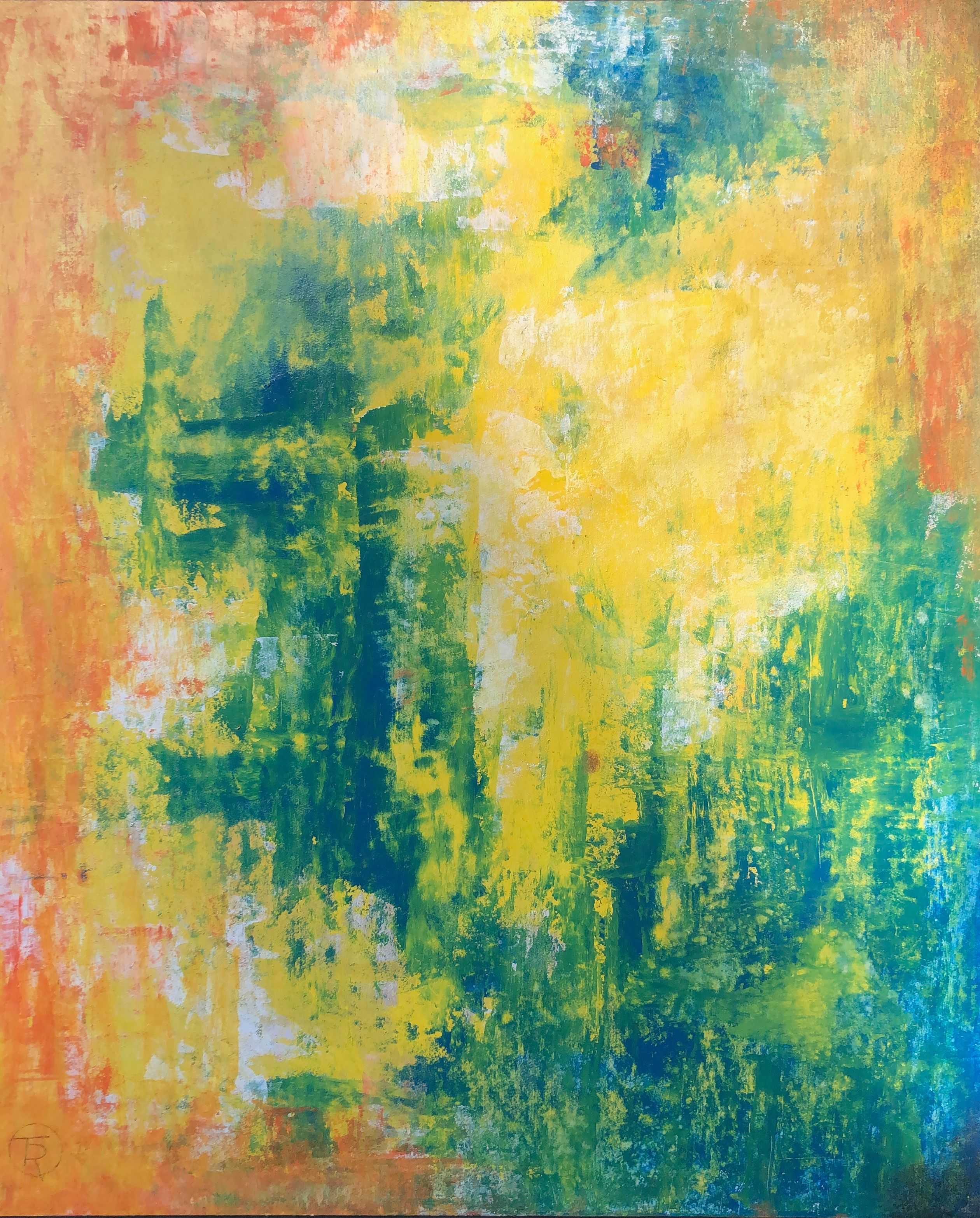 Composition, acrylique sur carton de Robert Thisens, 60 x 70 cm