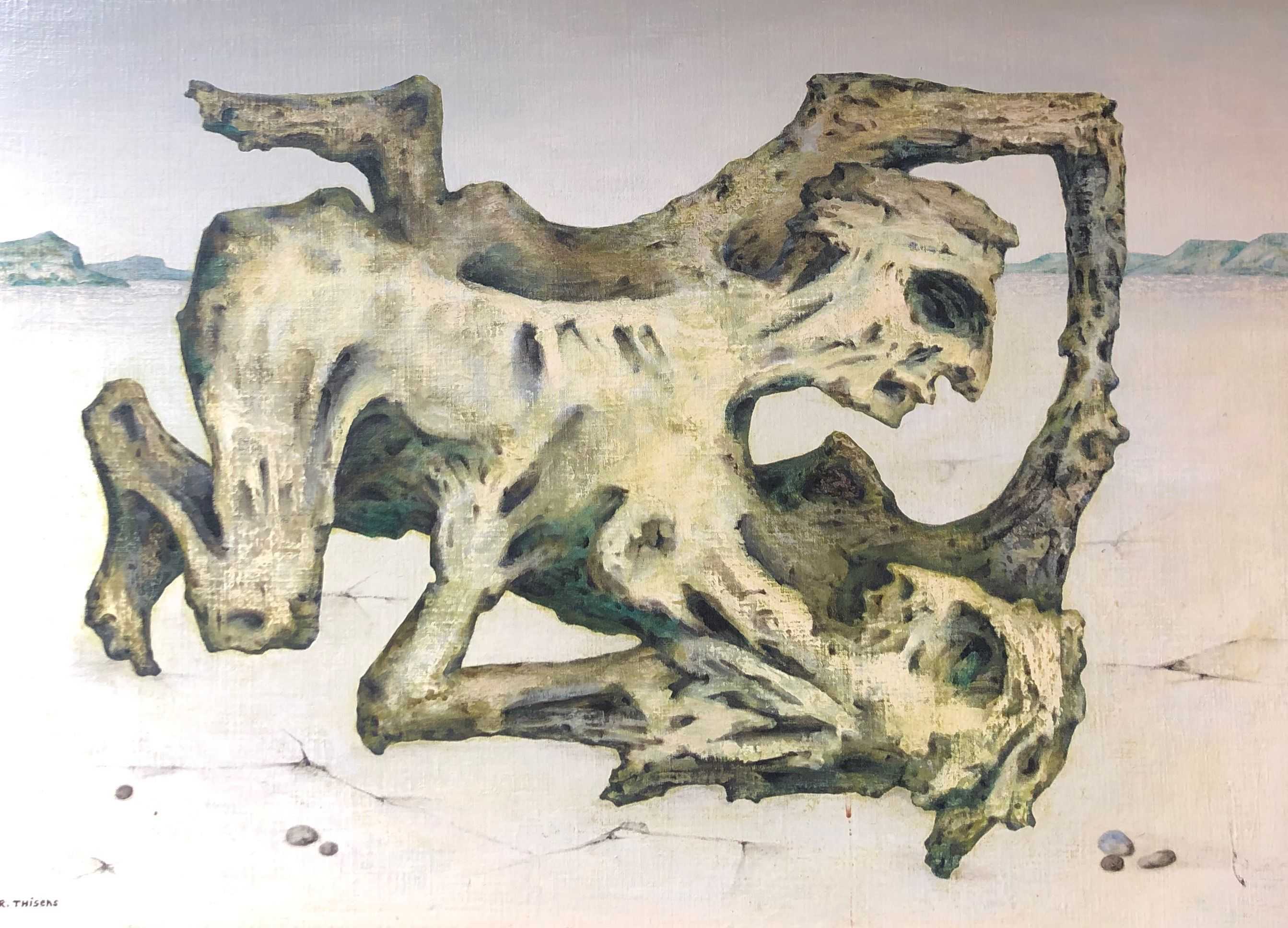 Le viol, huile sur panneau entoile de Robert Thisens, 75 x 105 cm