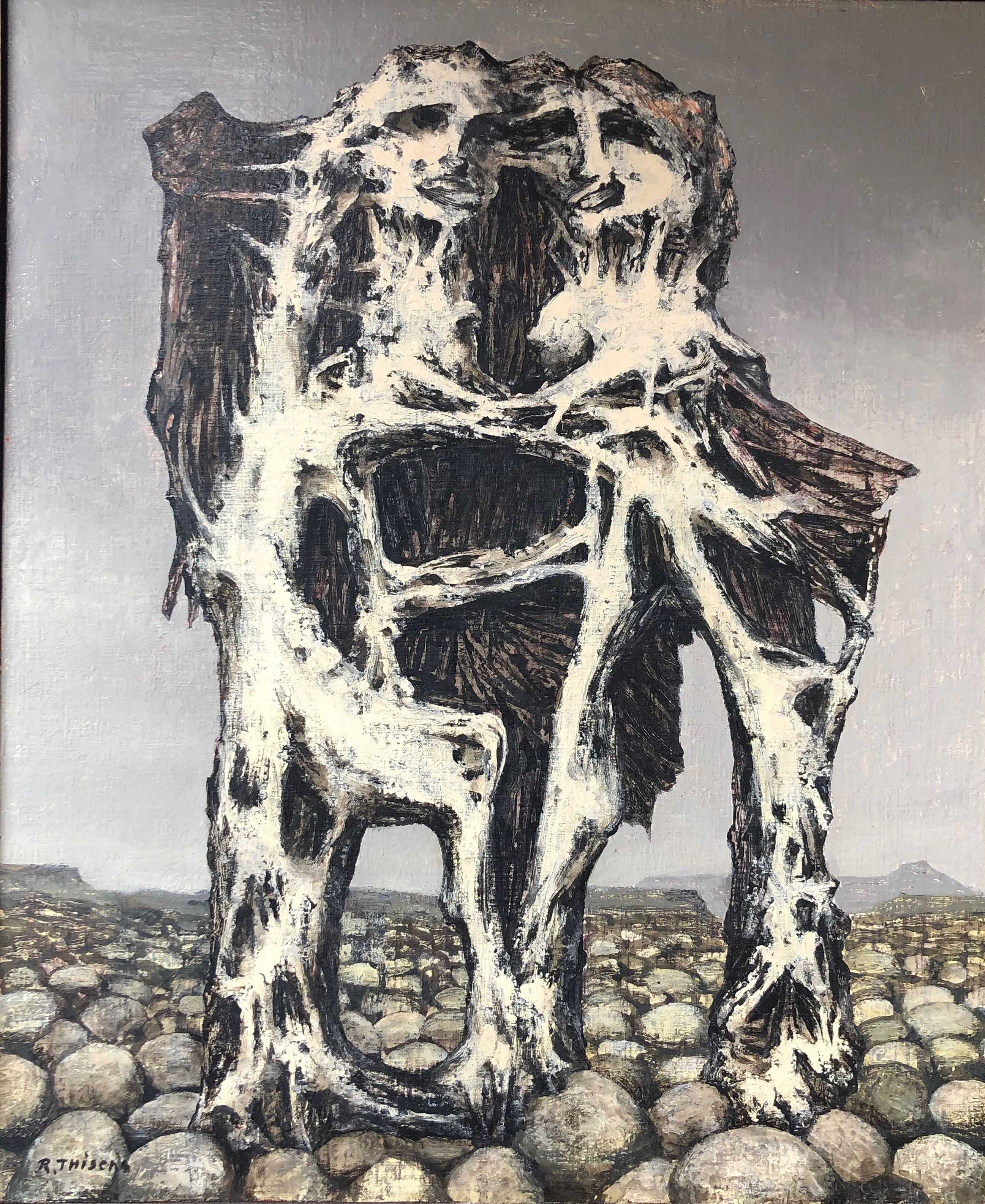 Les ailes brisees, huile sur panneau entoile de Robert Thisens, 60 x 75 cm