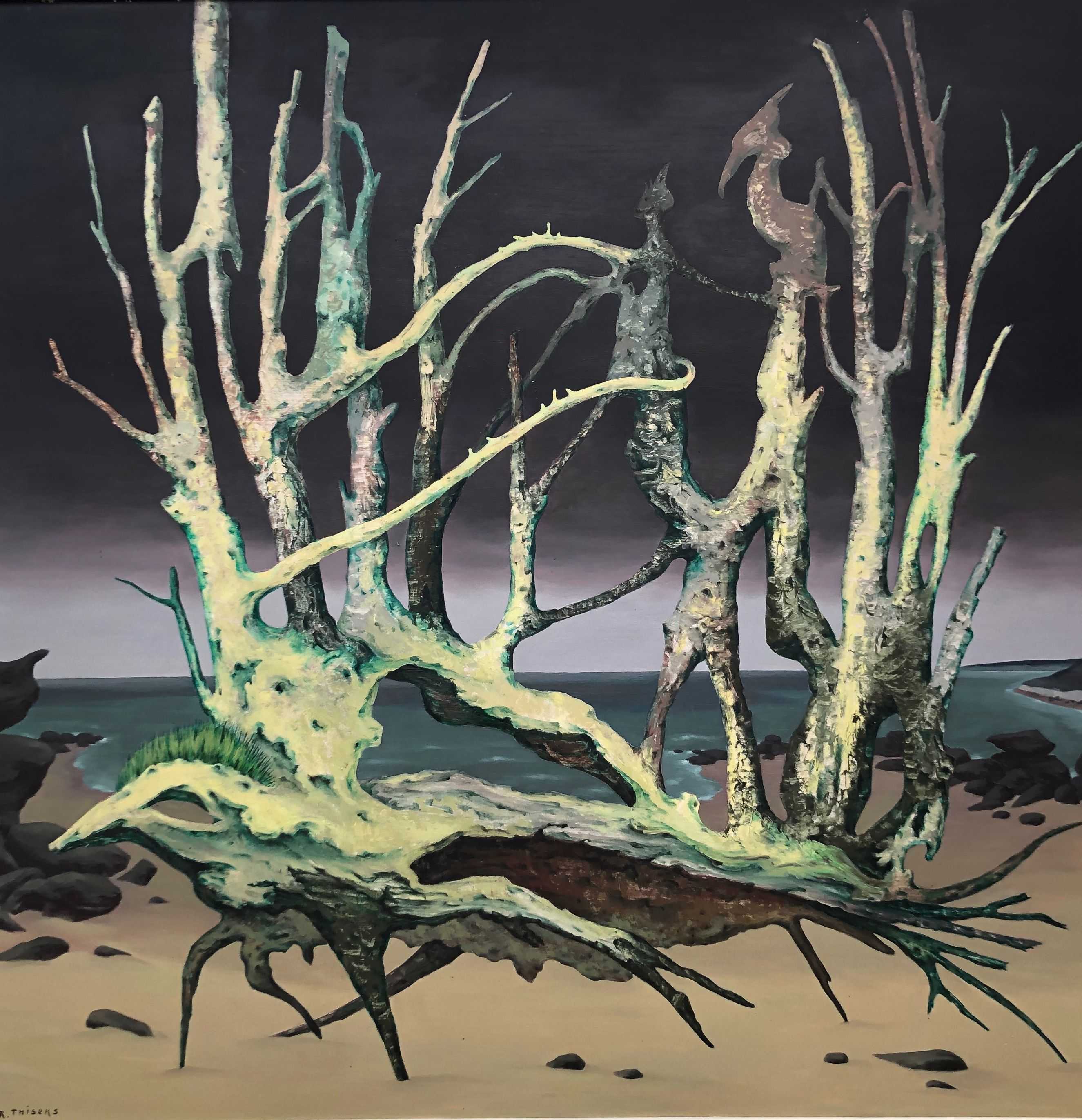 L'orgue marine, huile sur panneau de Robert Thisens, 120 x 123 cm