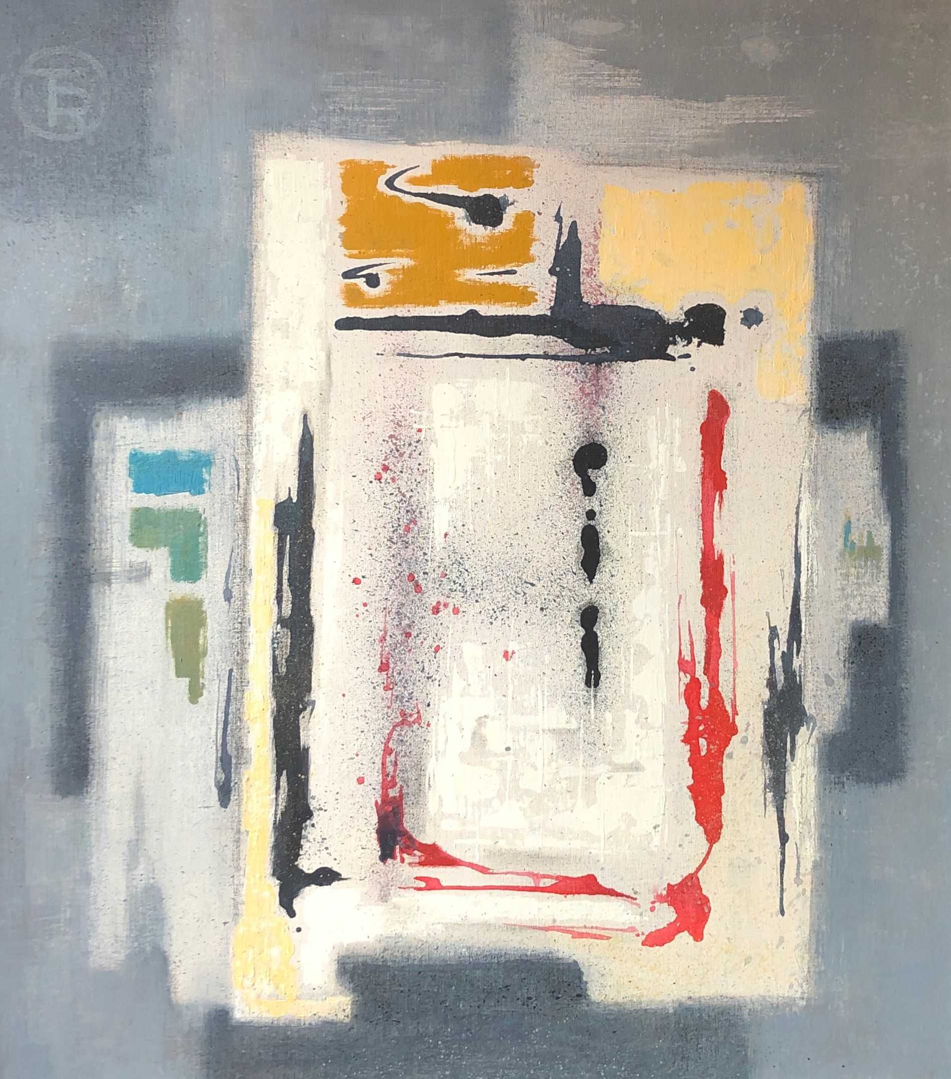 Signes, acrylique sur panneau entoile de Robert Thisens, 70 x 80 cm