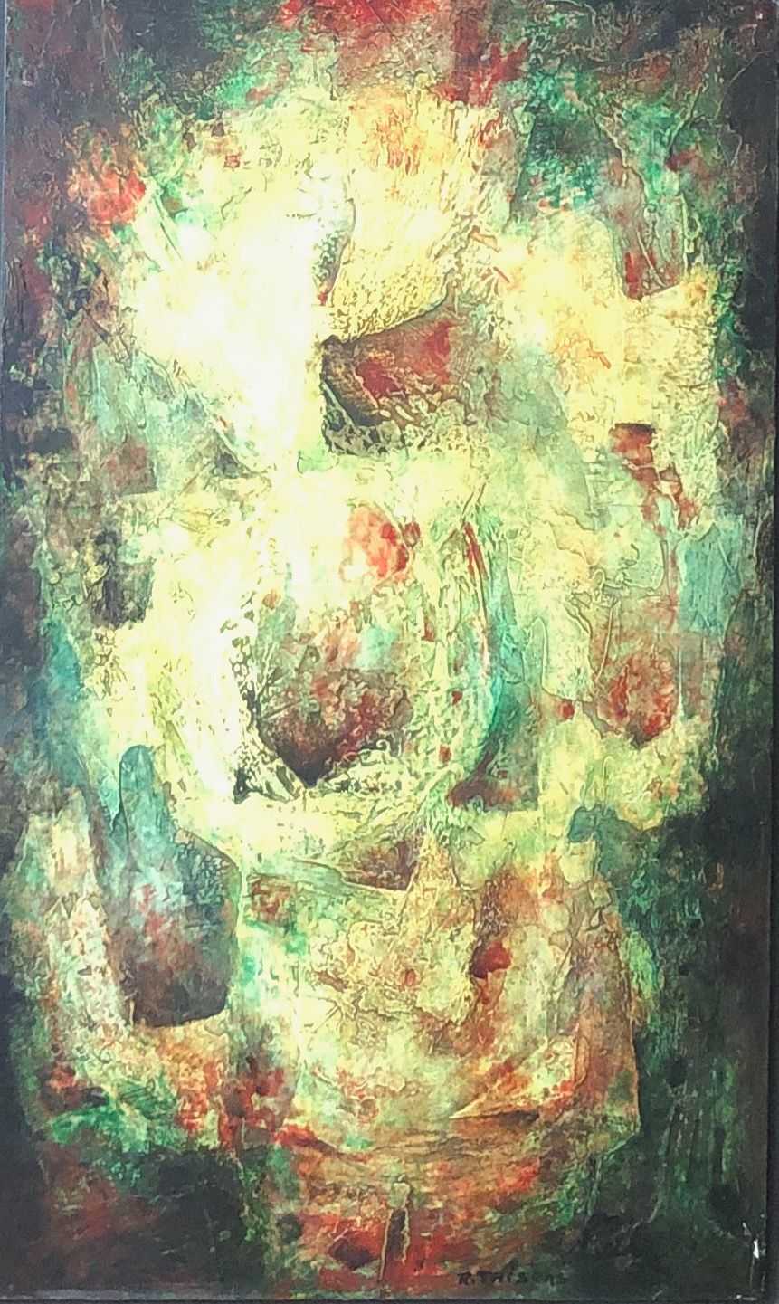Eclosion florale, huile sur panneau de Robert Thisens, 30 x 50 cm