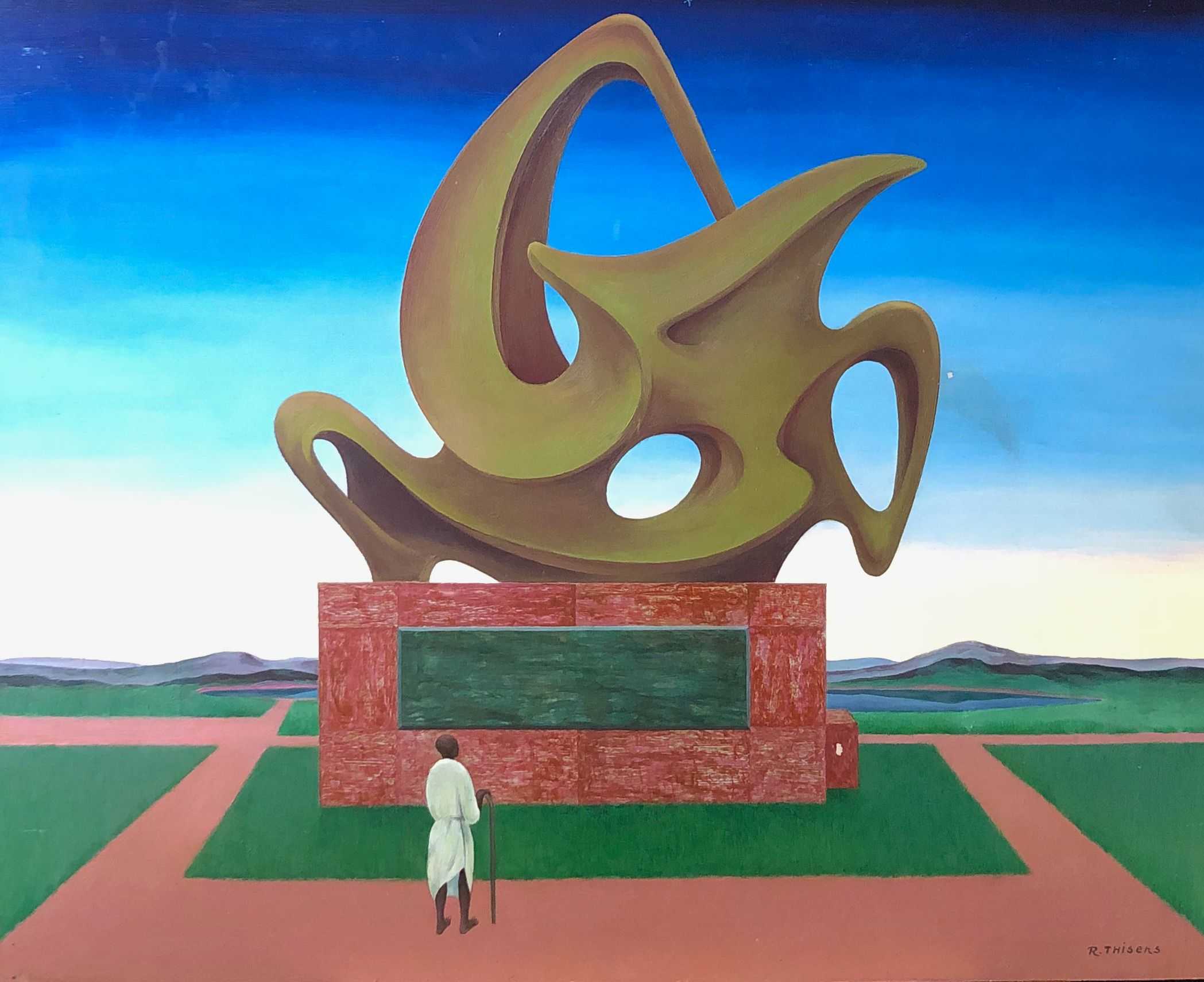 Sans titre, huile sur panneau de Robert Thisens, 50 x 60 cm