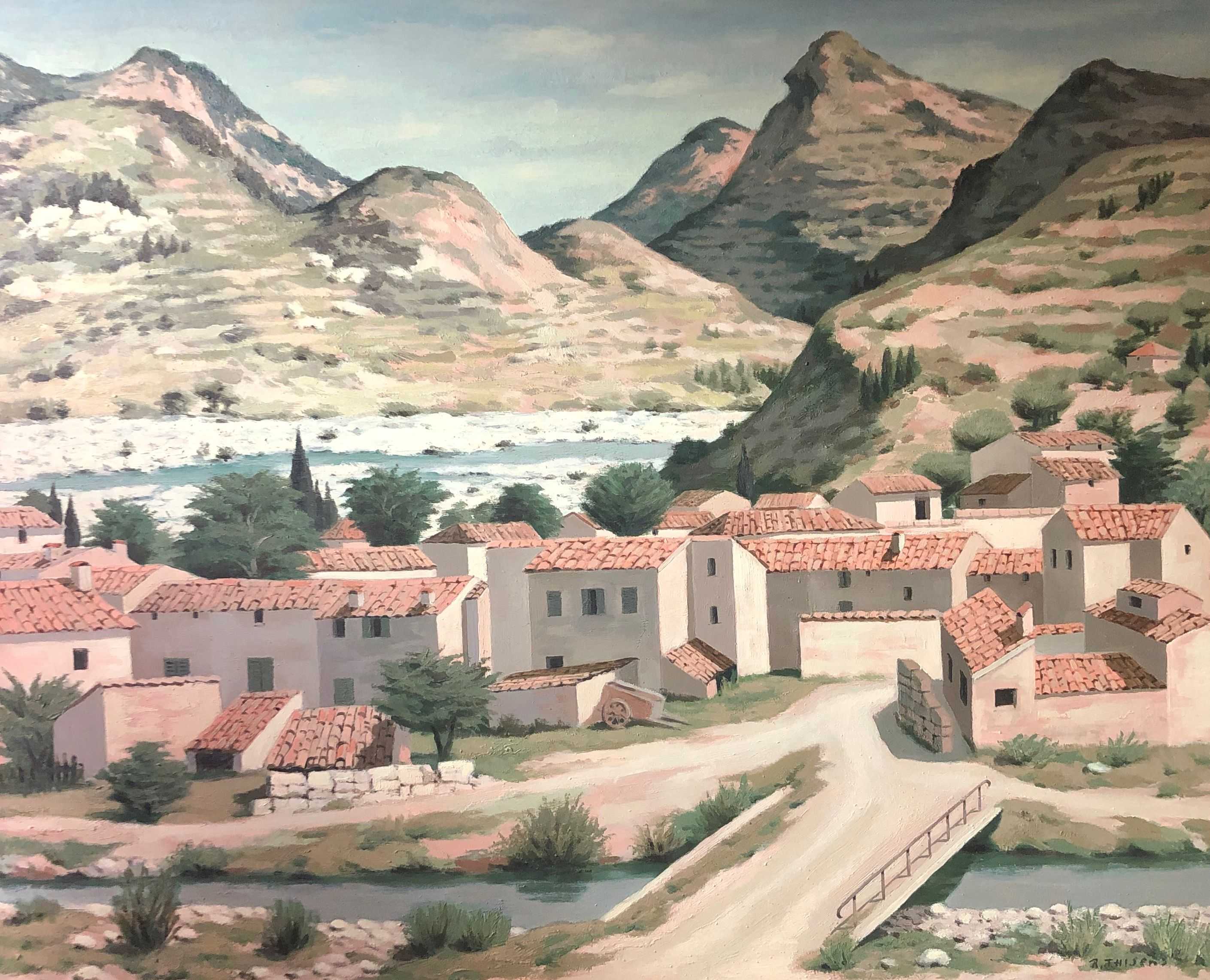 Provence, huile sur panneau de Robert Thisens, 80 x 100 cm
