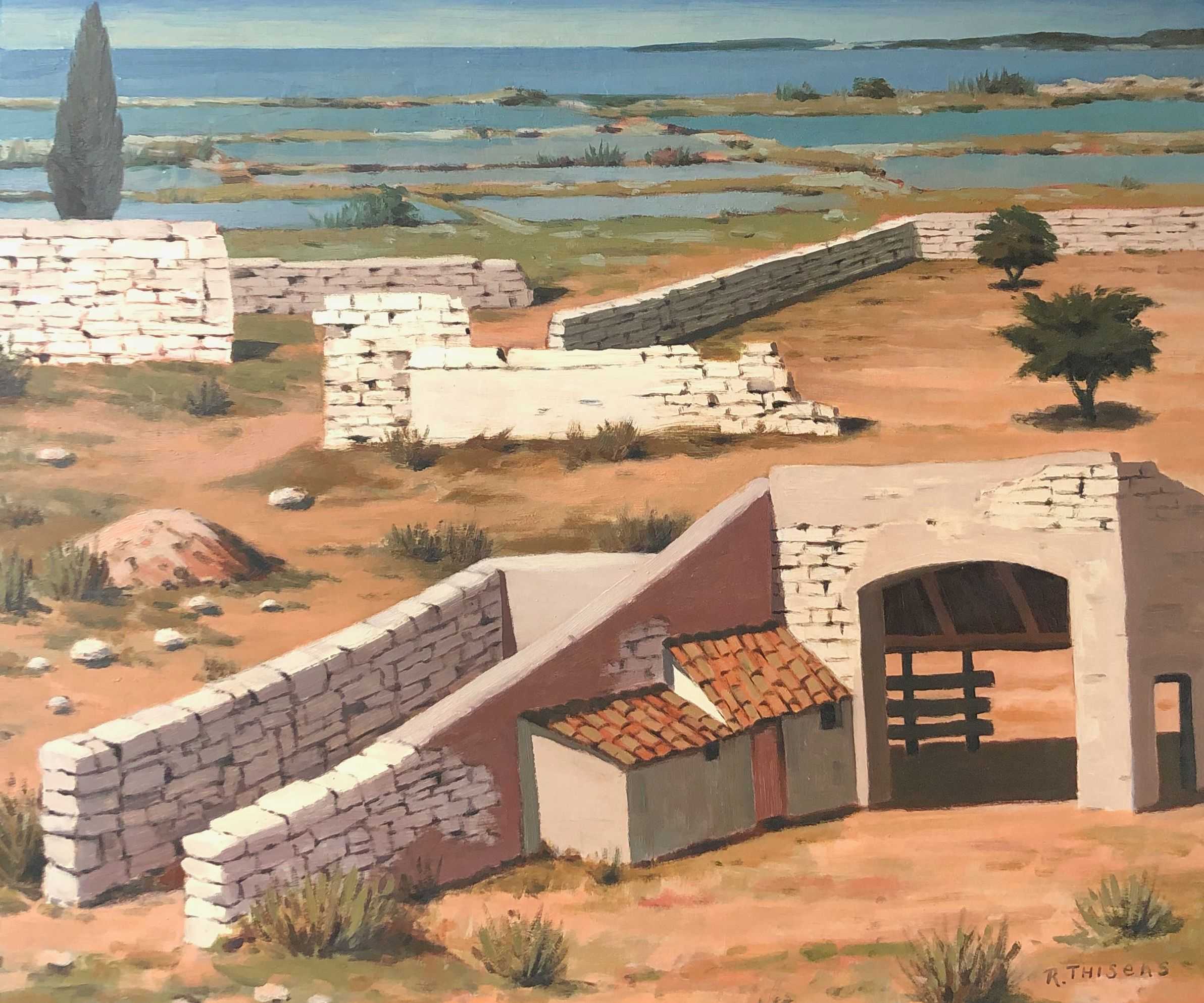 Provence, huile sur panneau de Robert Thisens, 55 x 65 cm