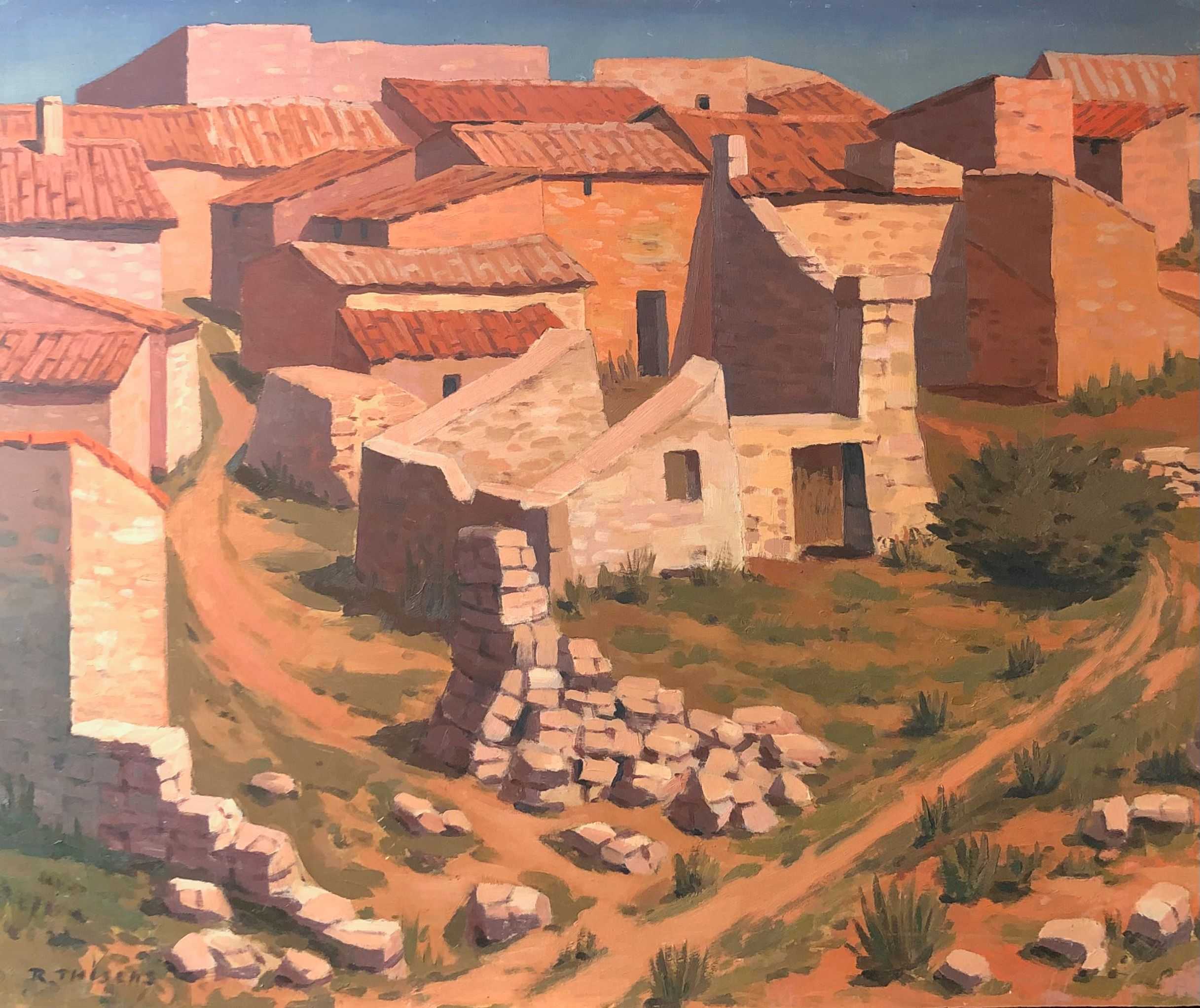 Perrotet, huile sur panneau de Robert Thisens, 55 x 65 cm