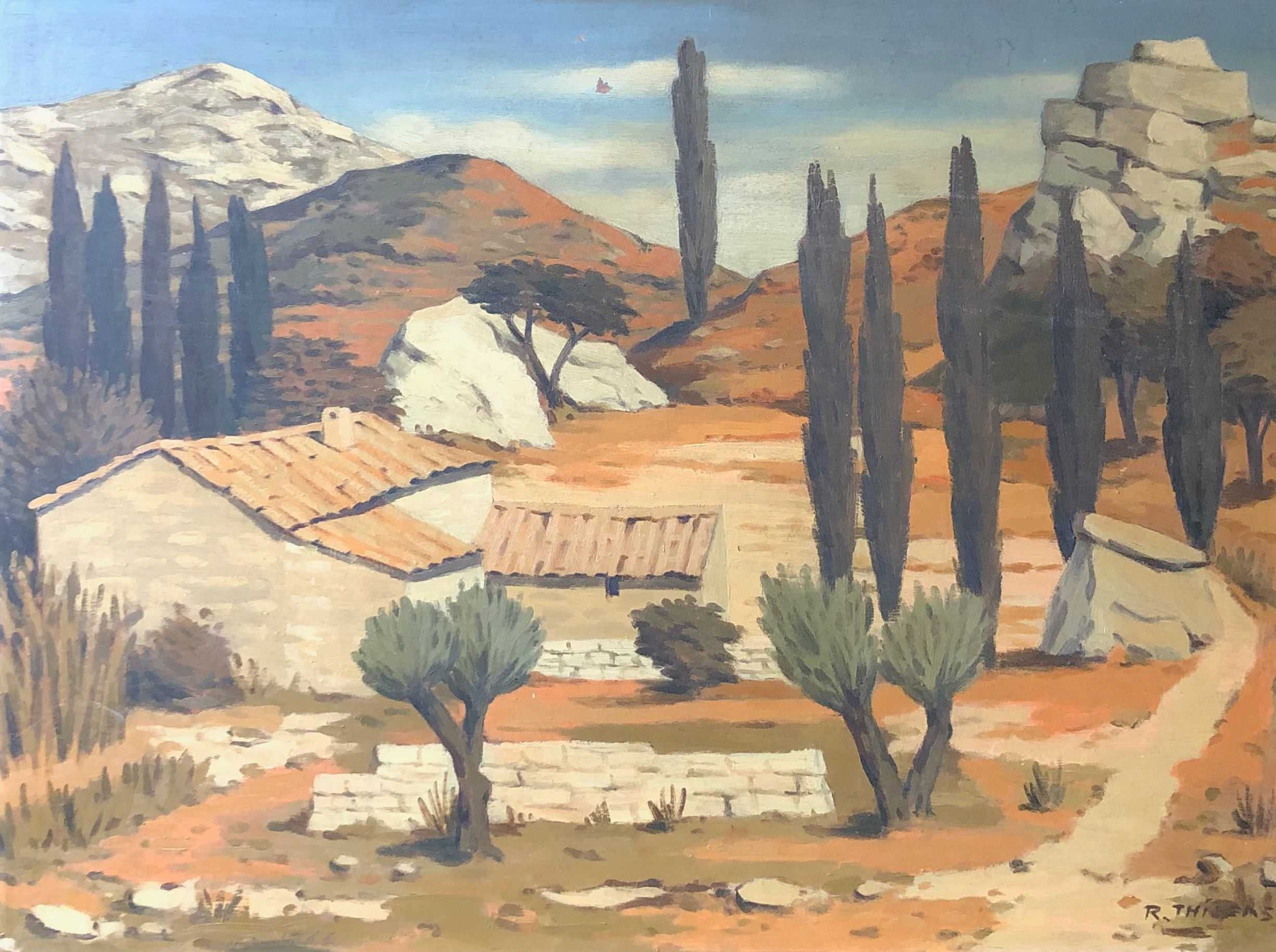 Provence, huile sur panneau de Robert Thisens, 50 x 65 cm
