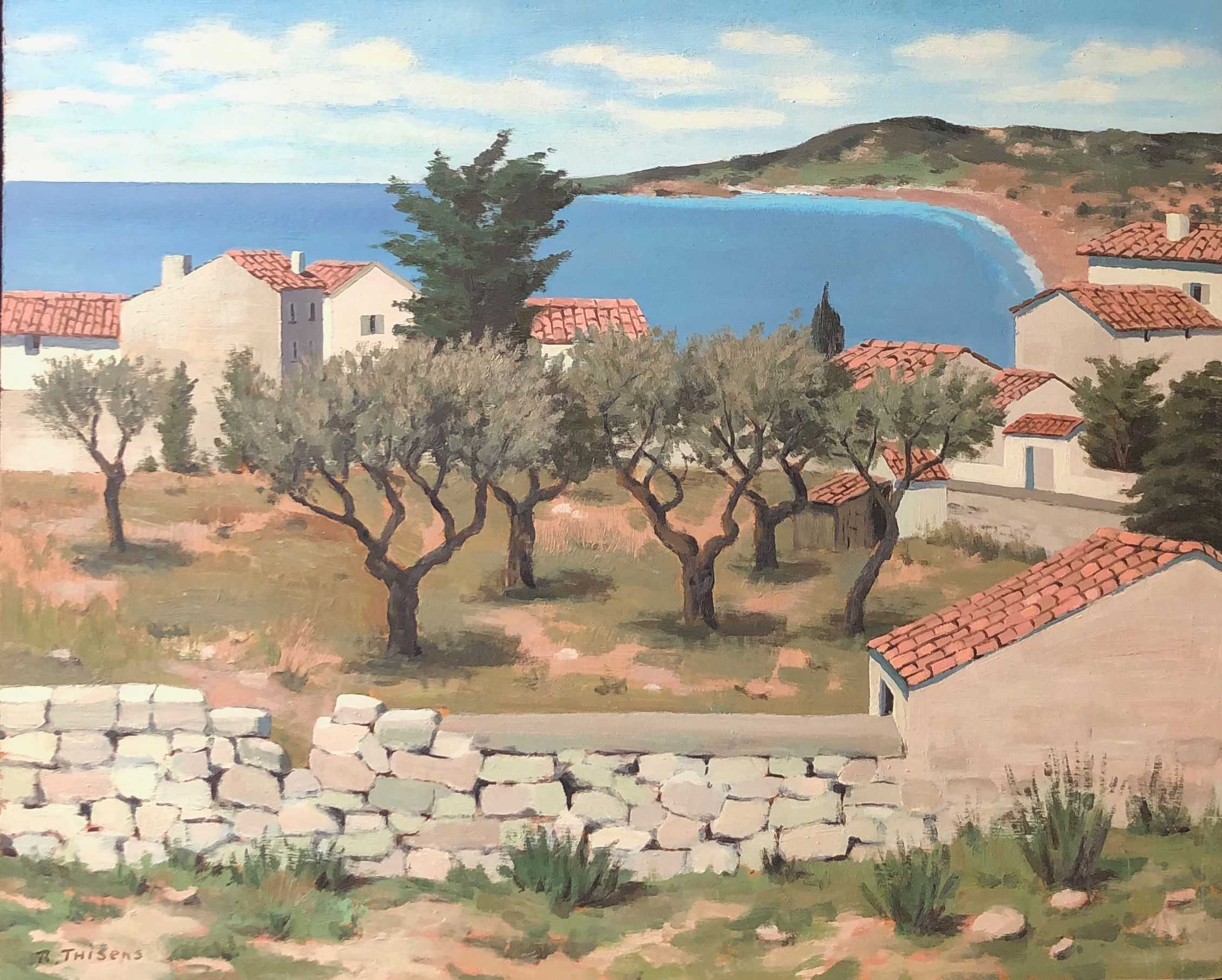 Provence, huile sur panneau de Robert Thisens, 50 x 60 cm