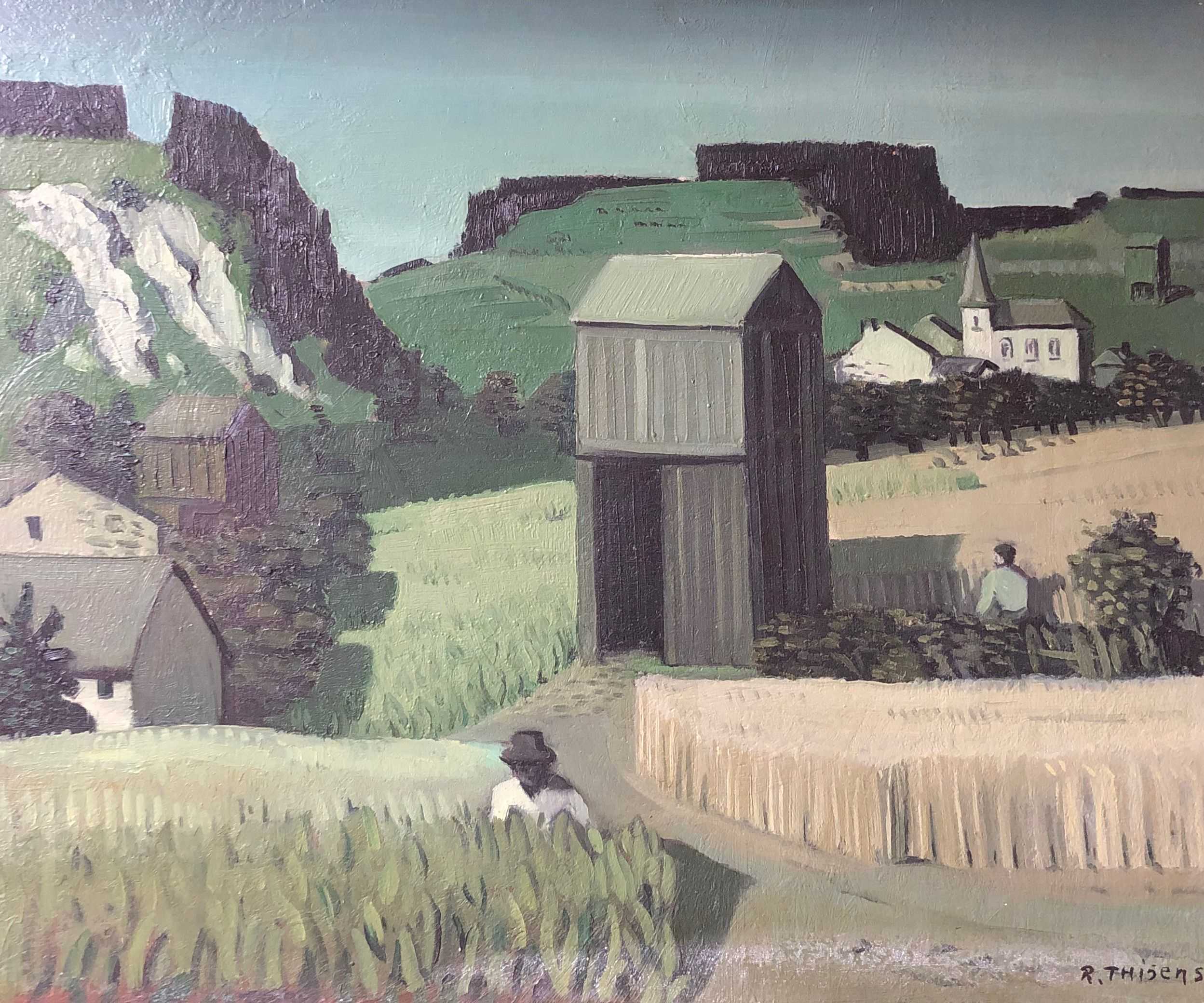 Sans titre, huile sur panneau de Robert Thisens, 60 x 75 cm