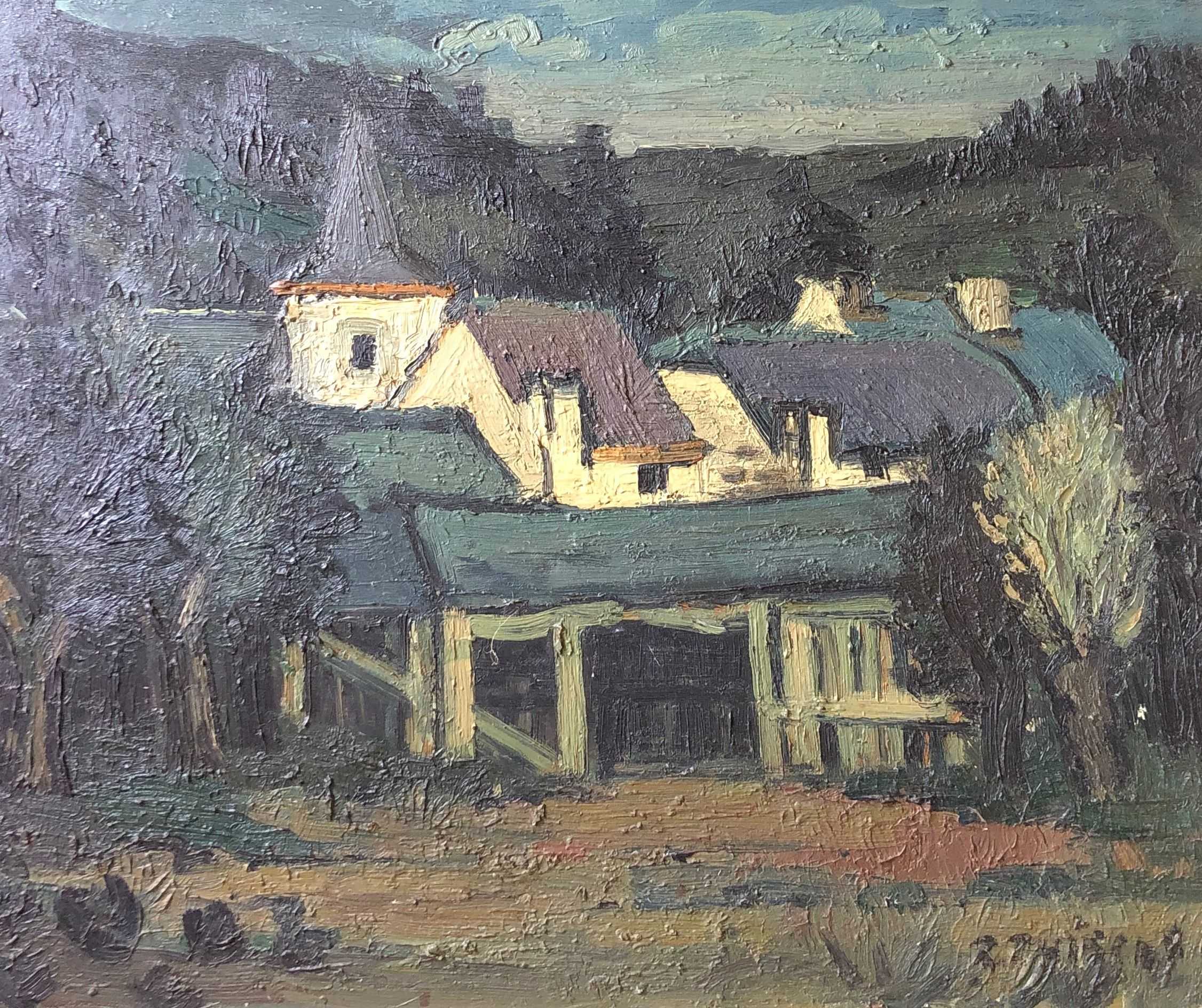 Sans titre, huile sur panneau de Robert Thisens, 50 x 60 cm