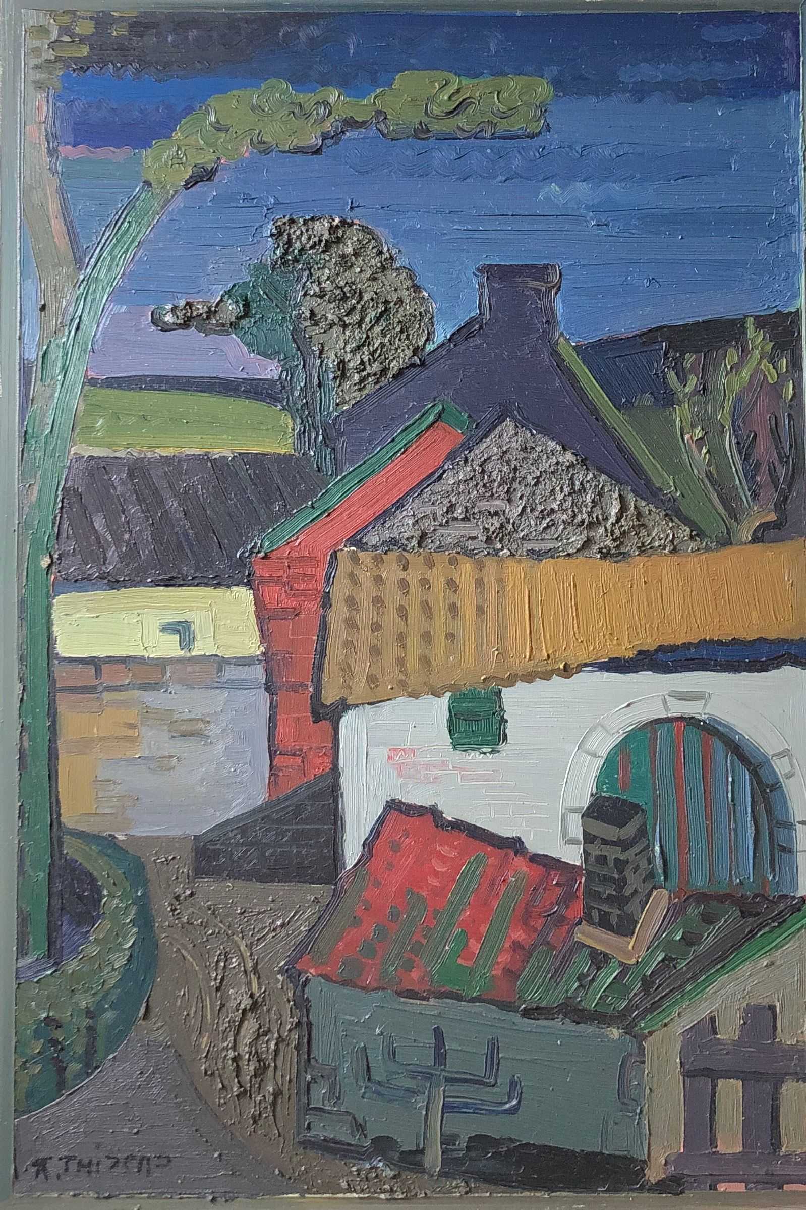 Sans titre, huile sur panneau de Robert Thisens, 55 x 65 cm