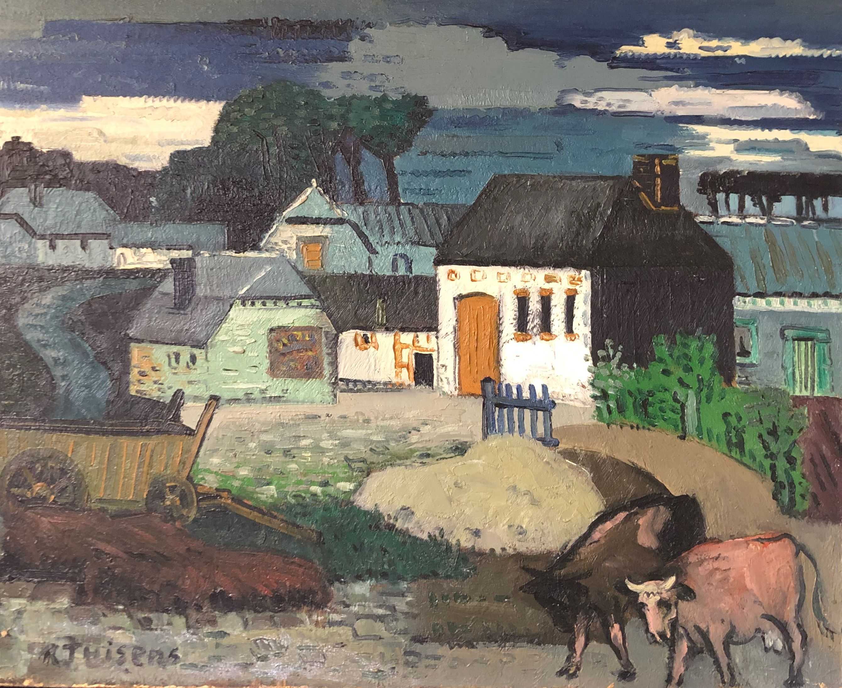Sans titre, huile sur panneau de Robert Thisens, 60 x 75 cm