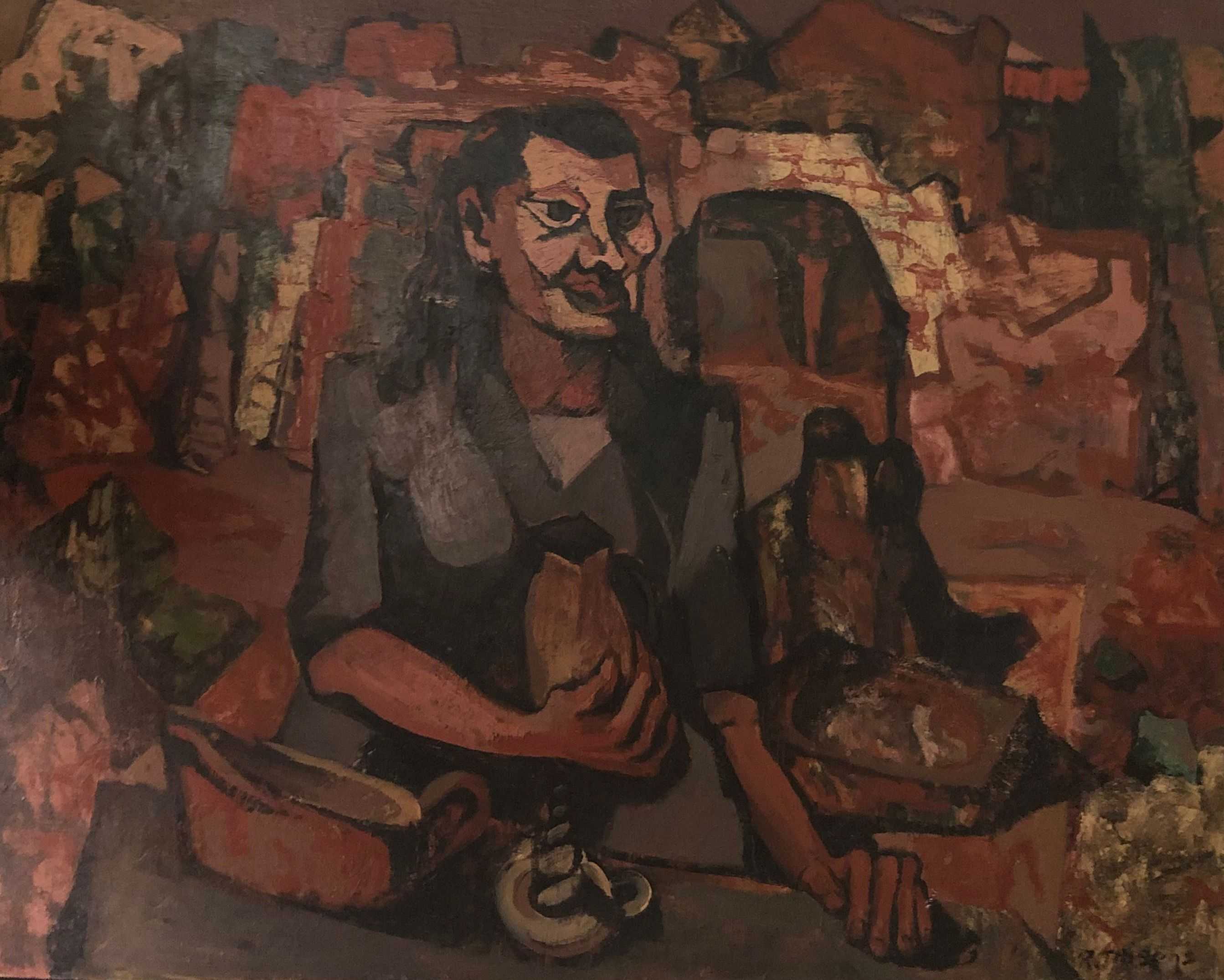 Sans titre, huile sur panneau de Robert Thisens, 70 x 100 cm