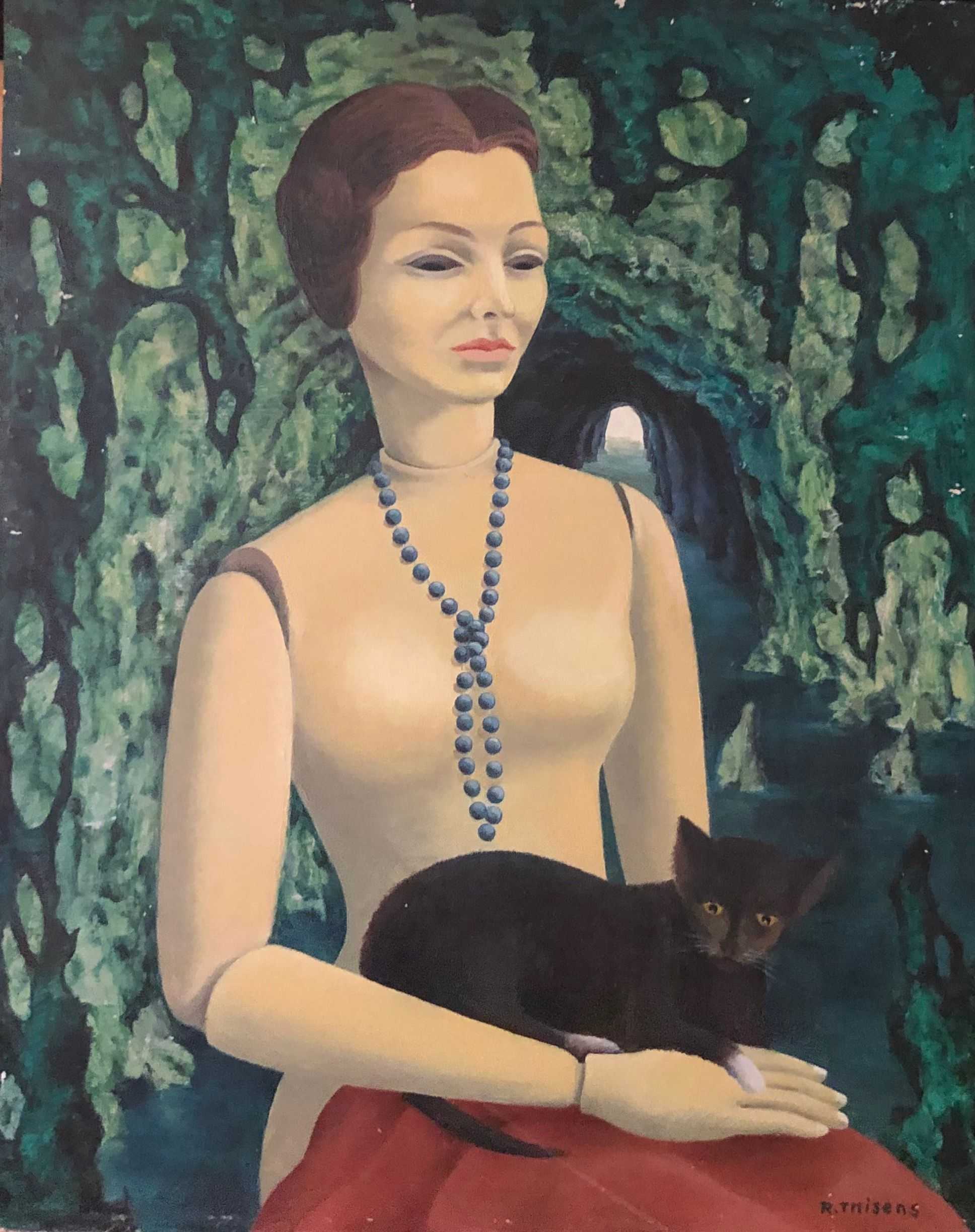 Mannequin, huile sur panneau de Robert Thisens, 40 x 50 cm