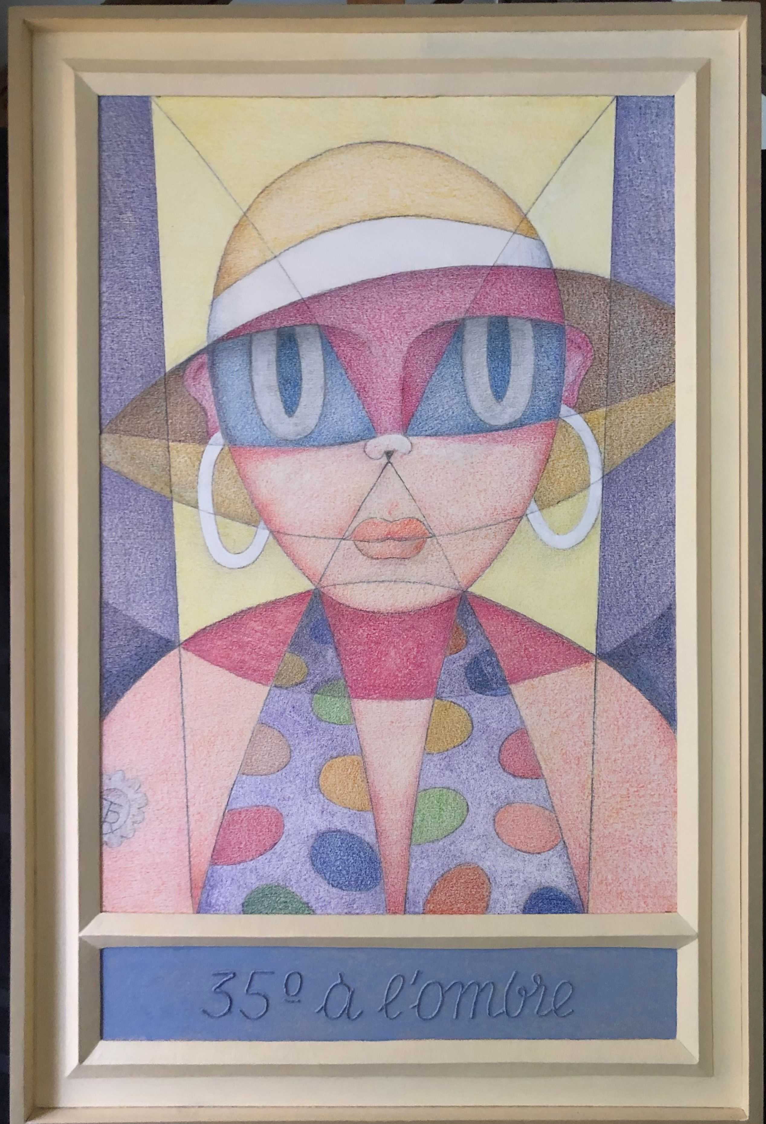 35° a l'ombre, acrylique pastel gras sur panneau de Robert Thisens, 50 x 80 cm