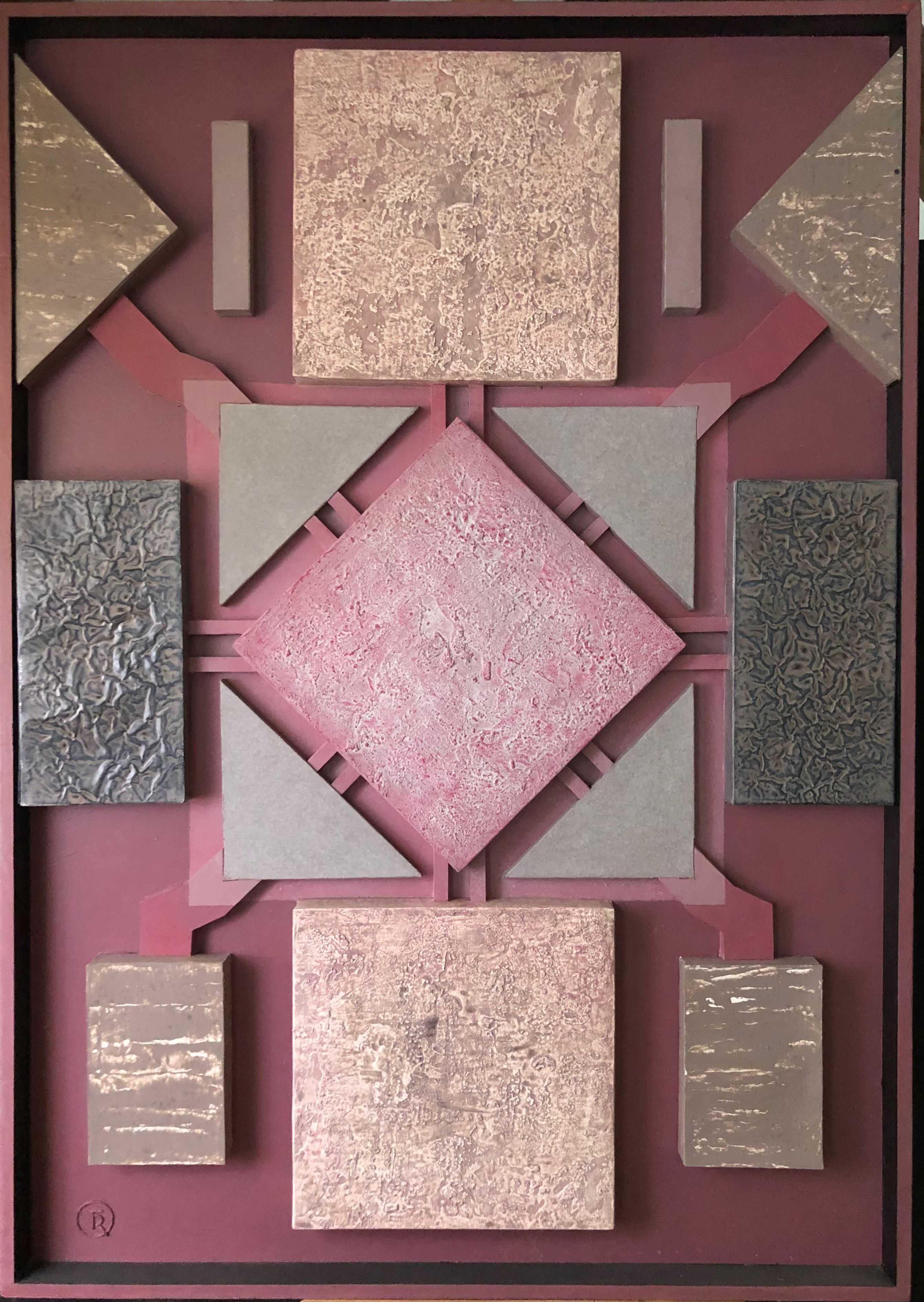 Relief, acrylique et technique mixte sur panneau de Robert Thisens, 70 x 100 cm