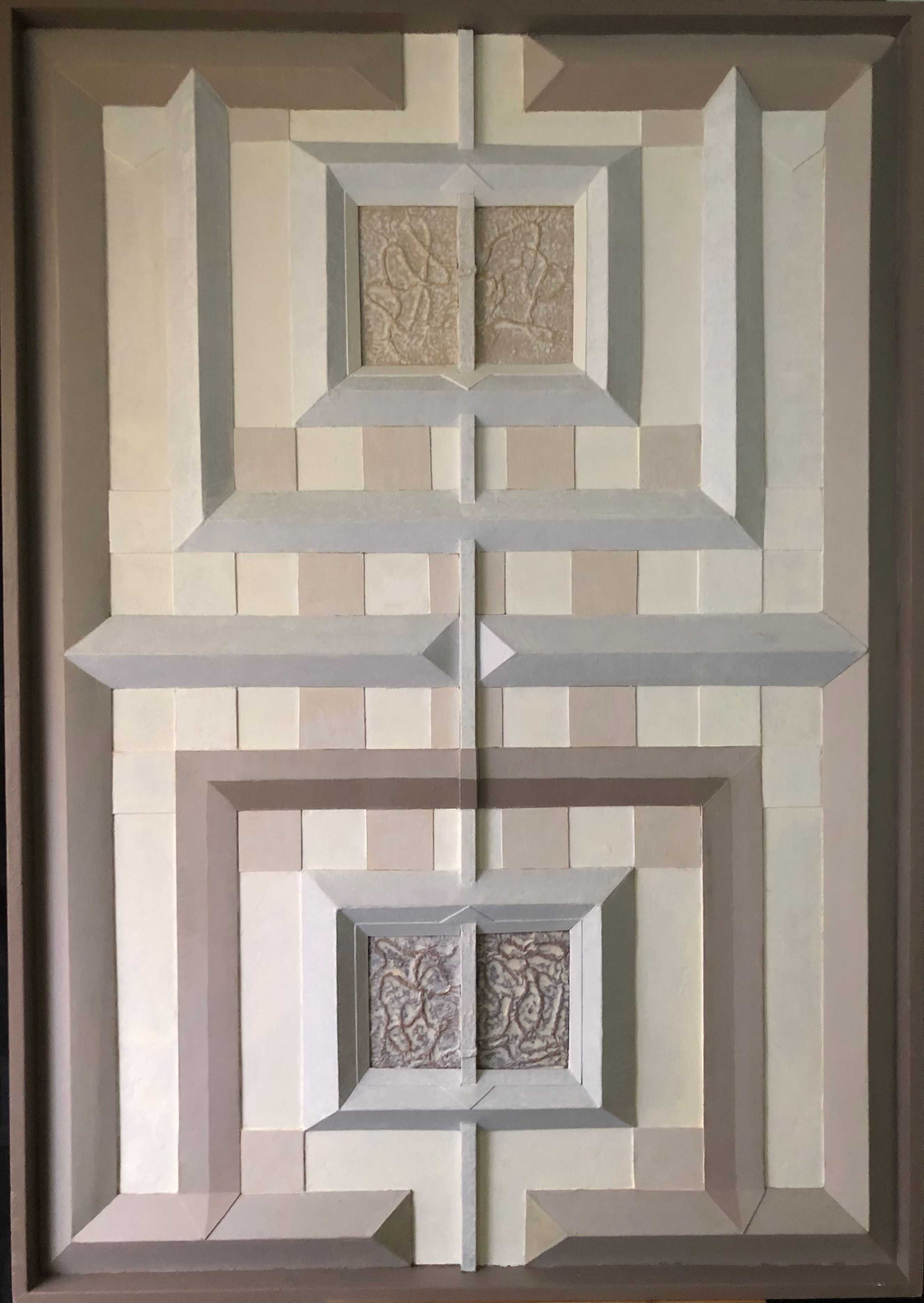 Relief, acrylique et technique mixte sur panneau de Robert Thisens, 70 x 100 cm