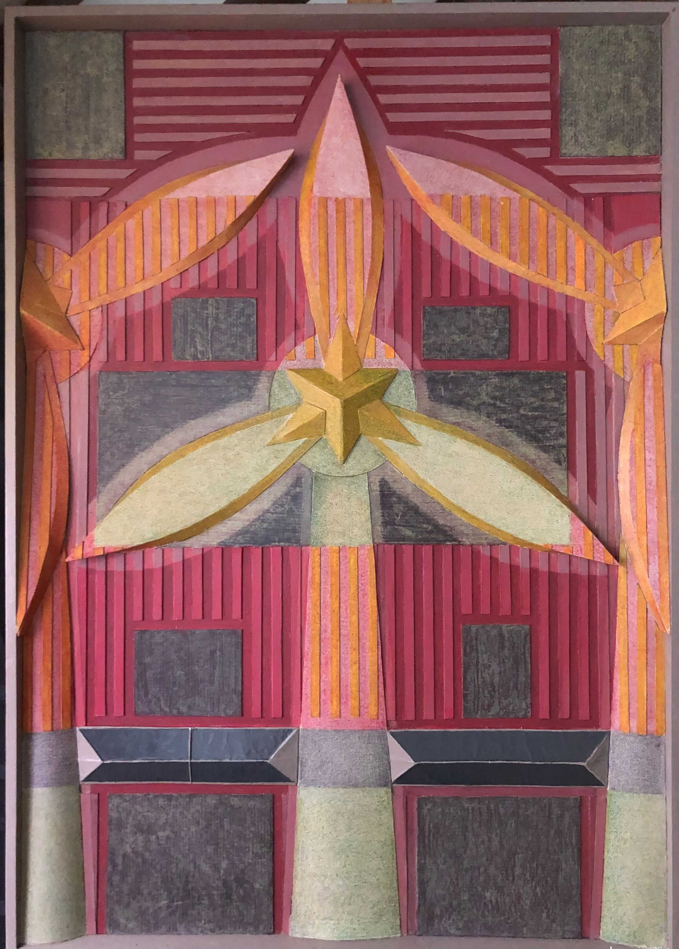 Relief, acrylique et technique mixte sur panneau de Robert Thisens, 70 x 100 cm