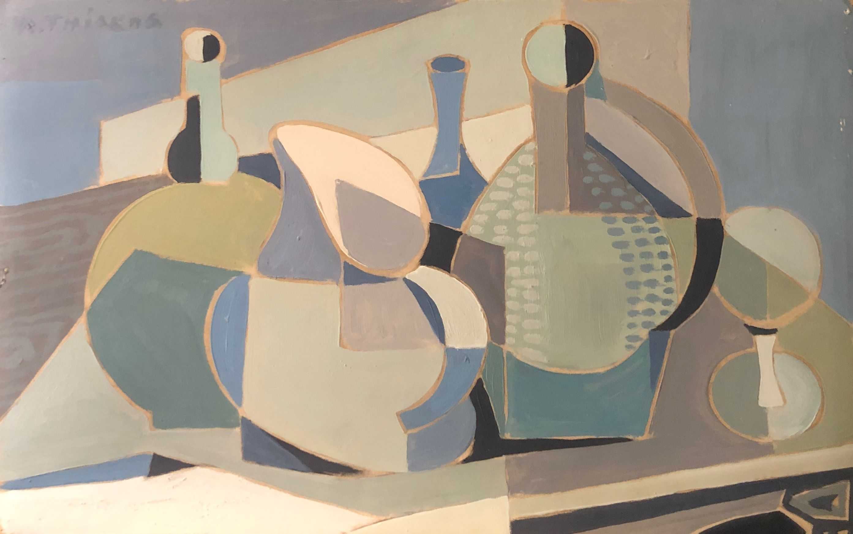 Sans titre, gouache sur carton de Robert Thisens, 31 x 50 cm