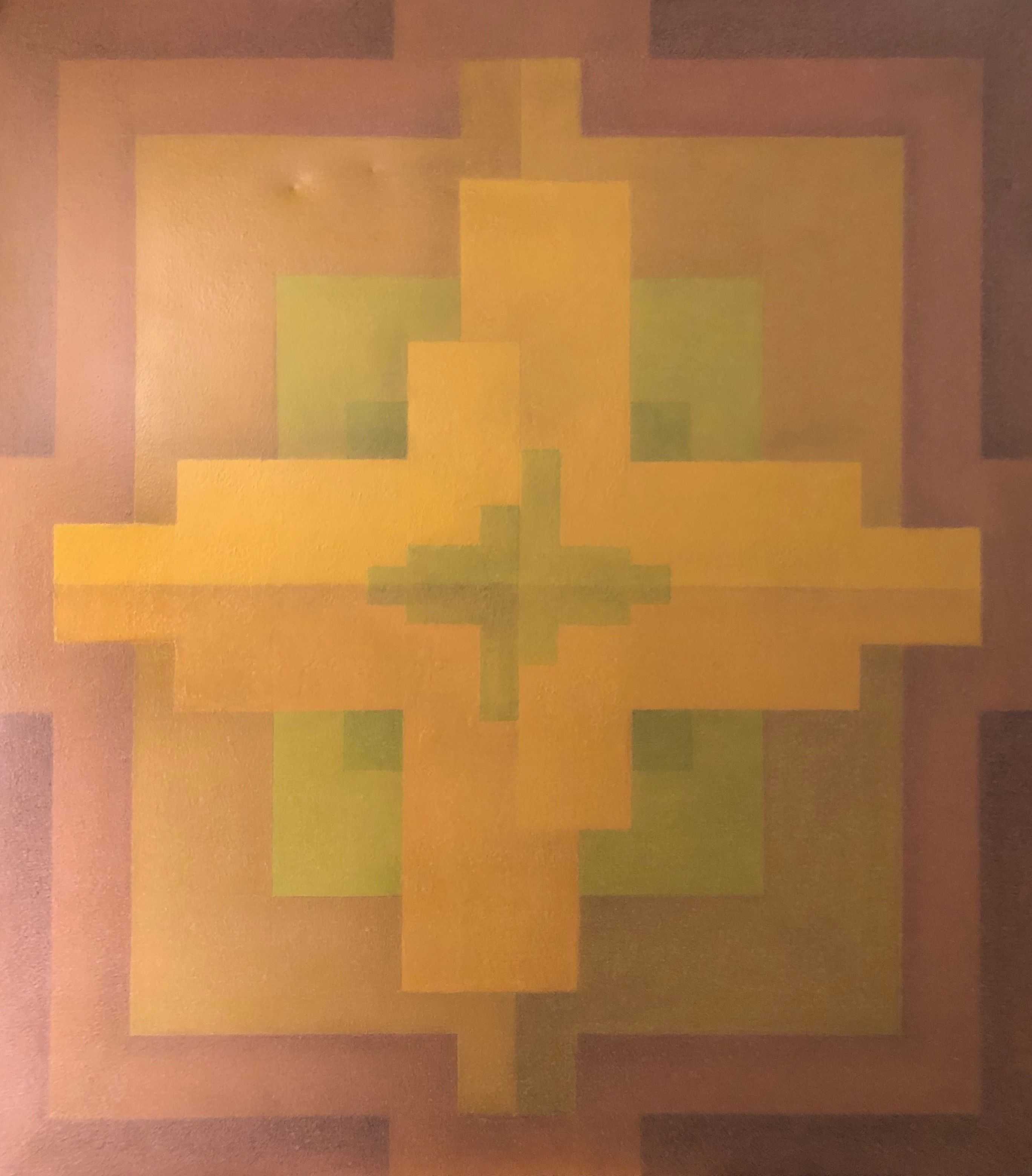 Composition automne, acrylique sur toile de Robert Thisens, 80 x 90 cm