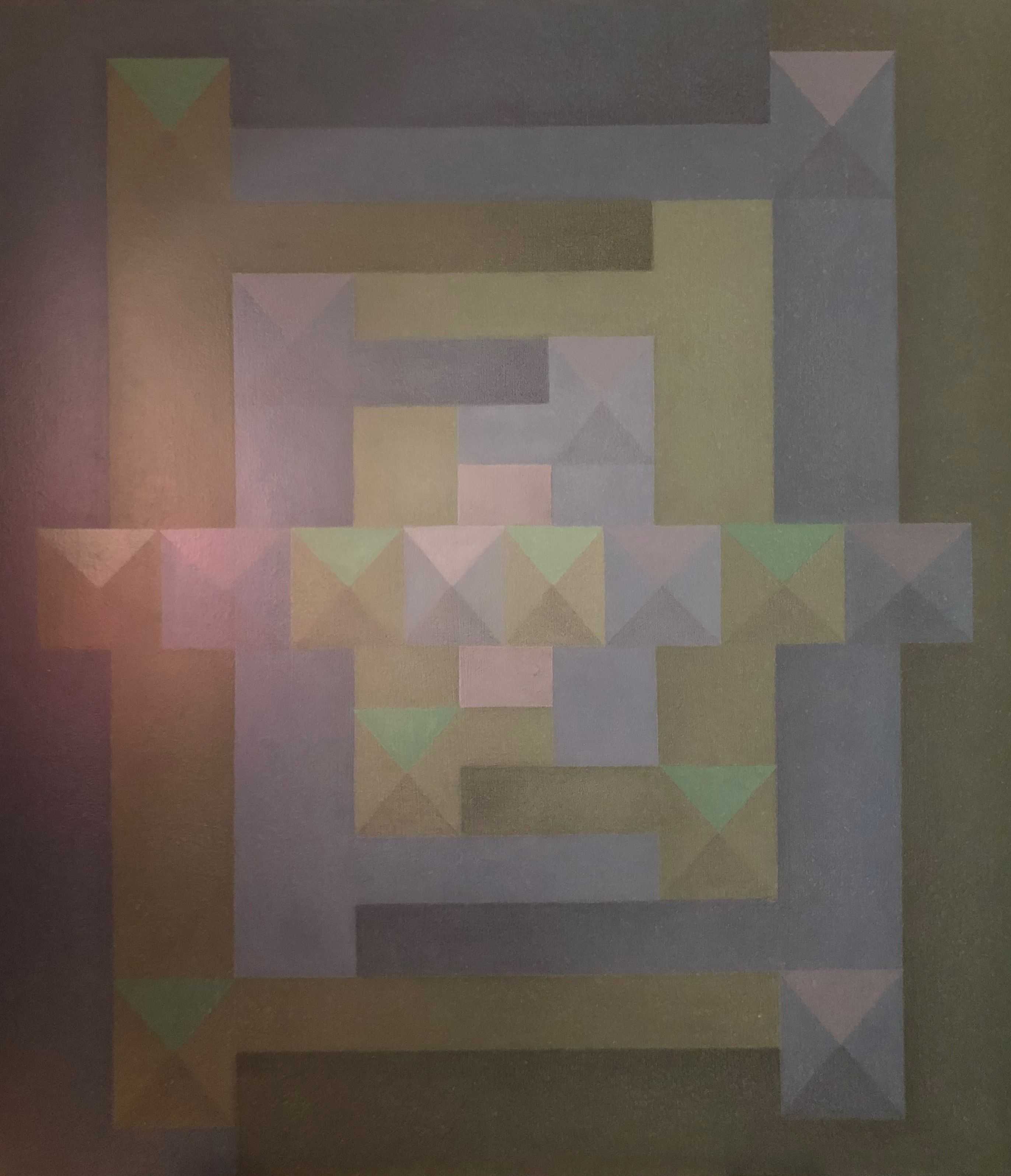 Composition hiver, acrylique sur toile de Robert Thisens, 80 x 90 cm