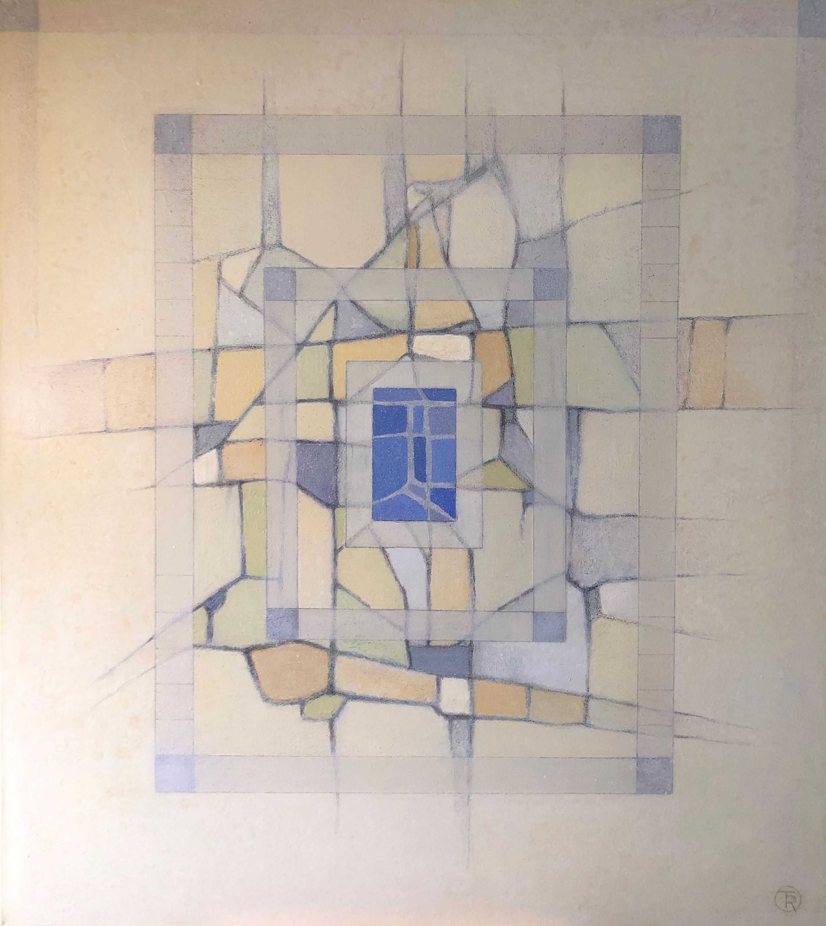 Composition, acrylique sur toile de Robert Thisens, 80 x 90 cm