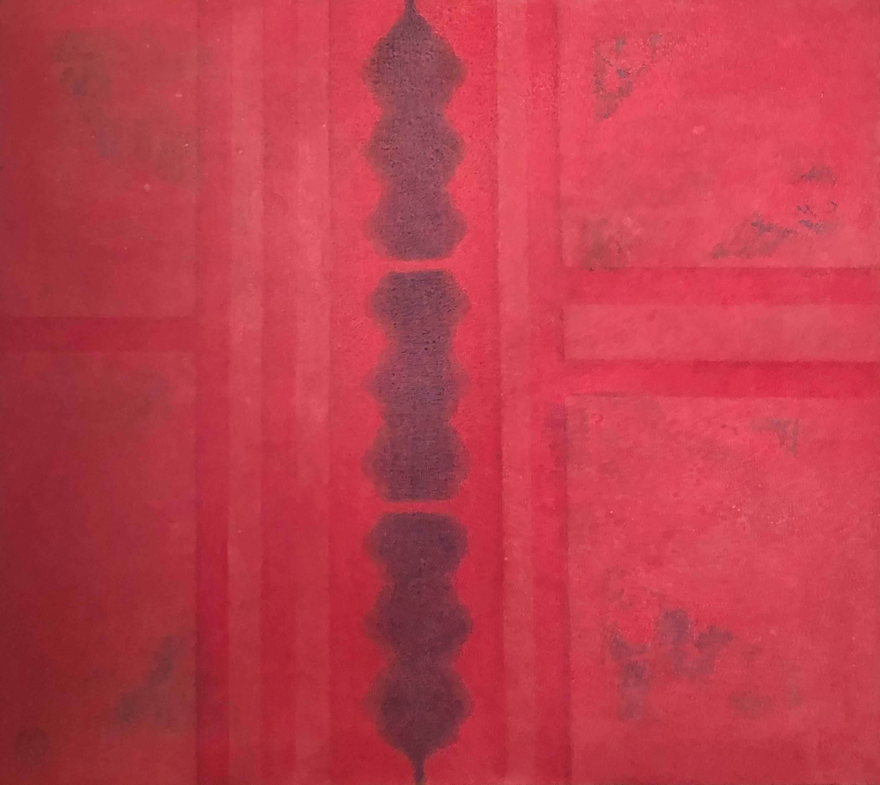 Composition, acrylique sur toile de Robert Thisens, 80 x 90 cm