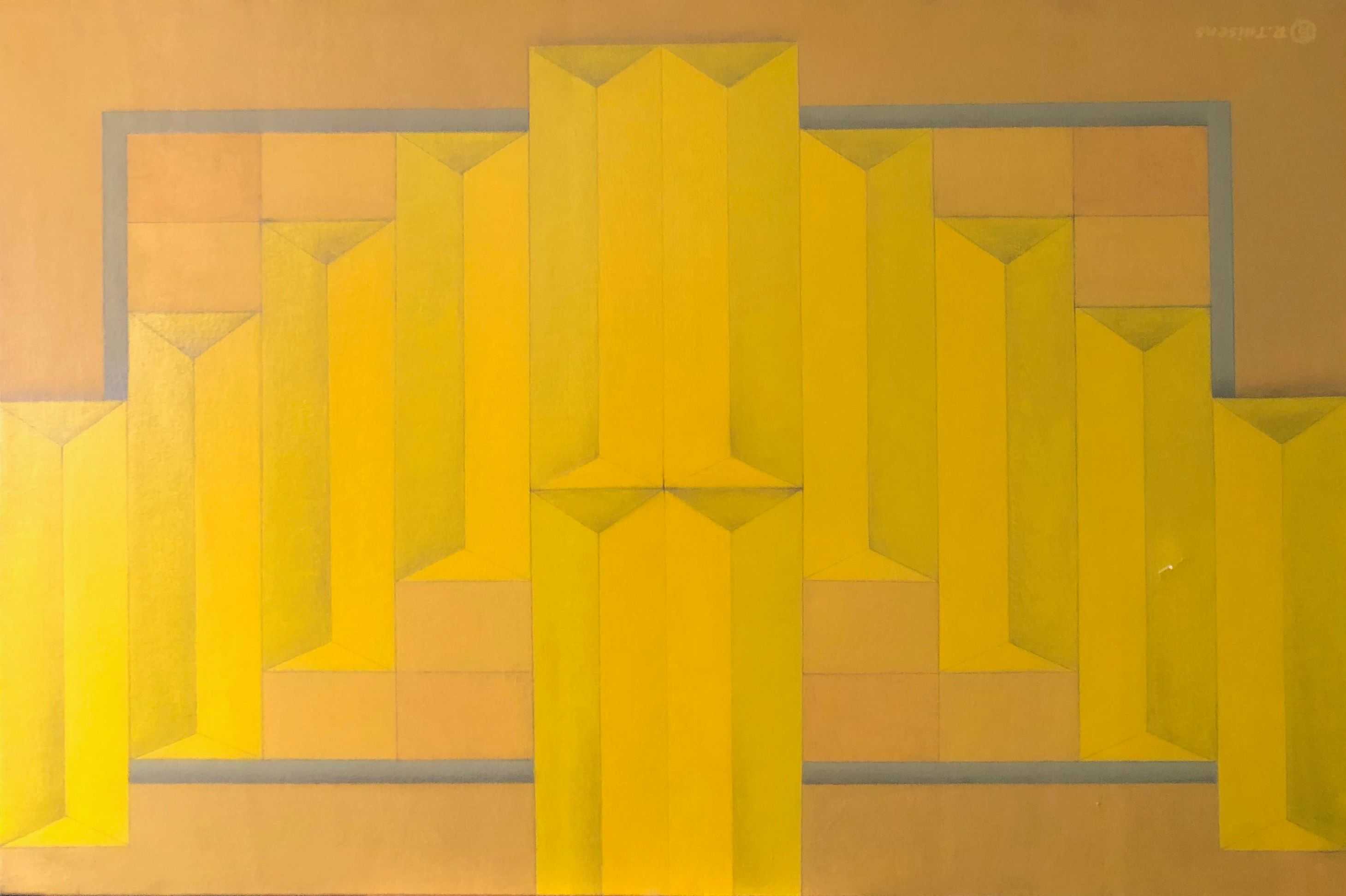 Composition, acrylique sur toile de Robert Thisens, 60 x 90 cm