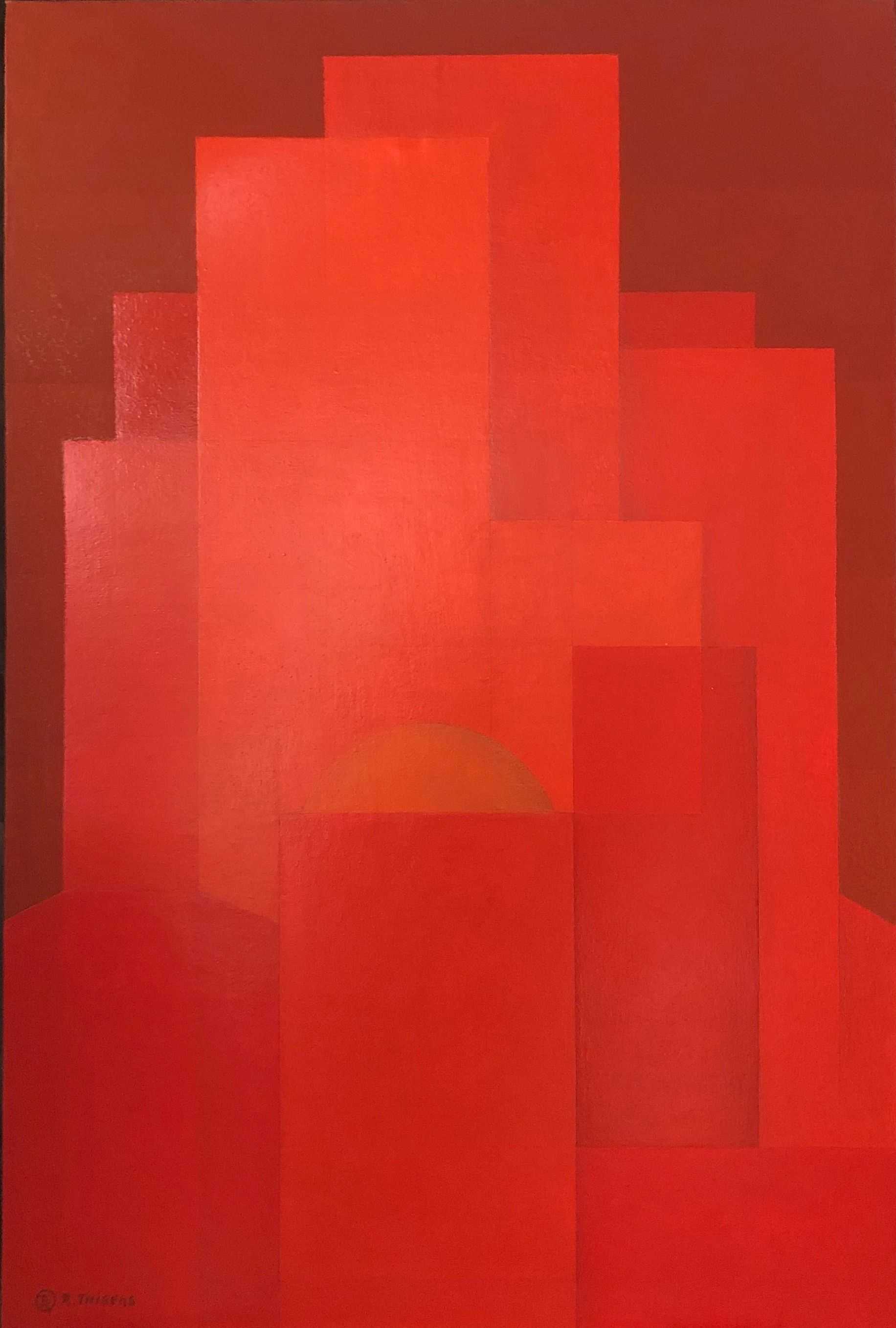 Composition, acrylique sur toile de Robert Thisens, 60 x 90 cm