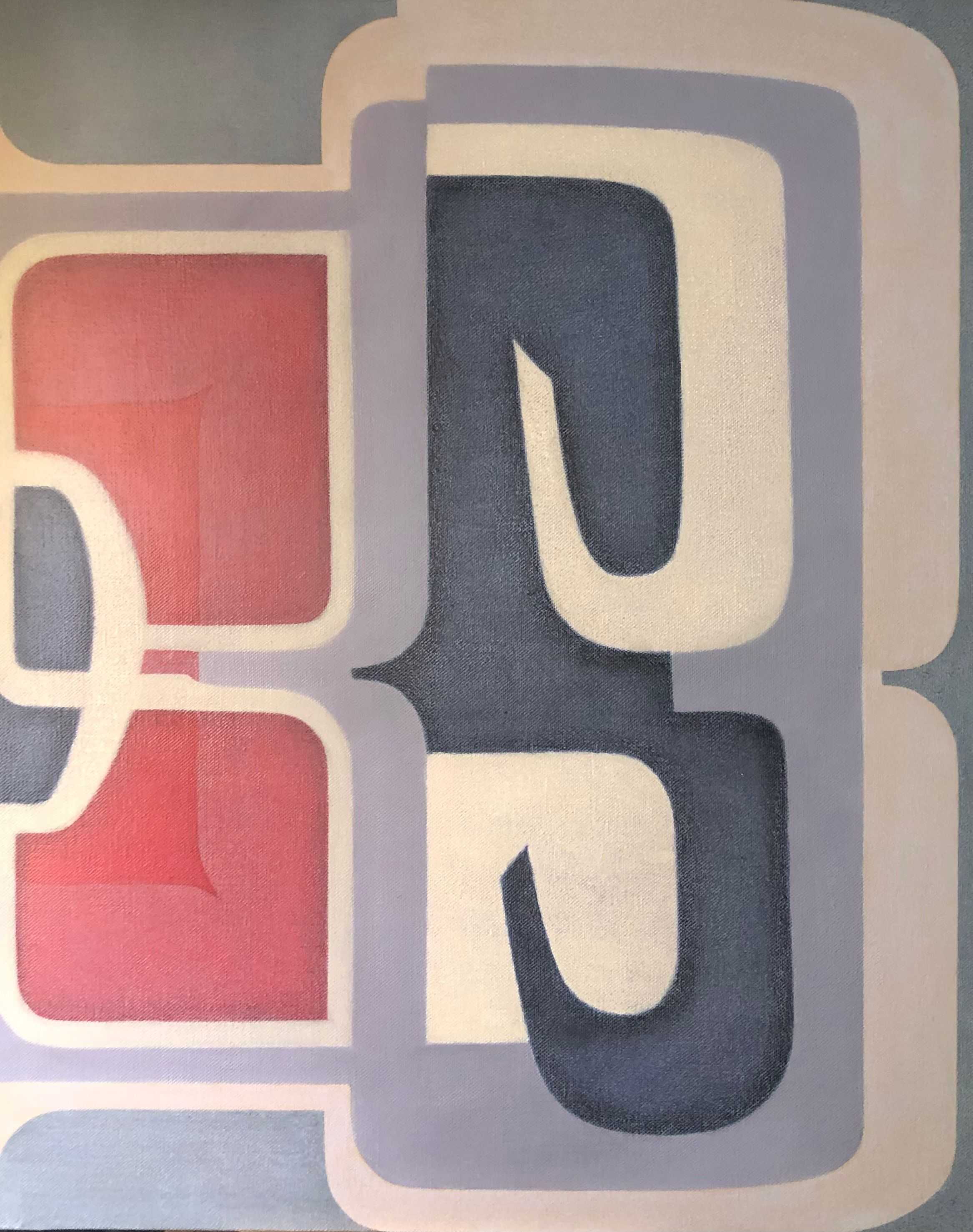 Composition tryptique, acrylique sur toile de Robert Thisens, 80 x 100 cm