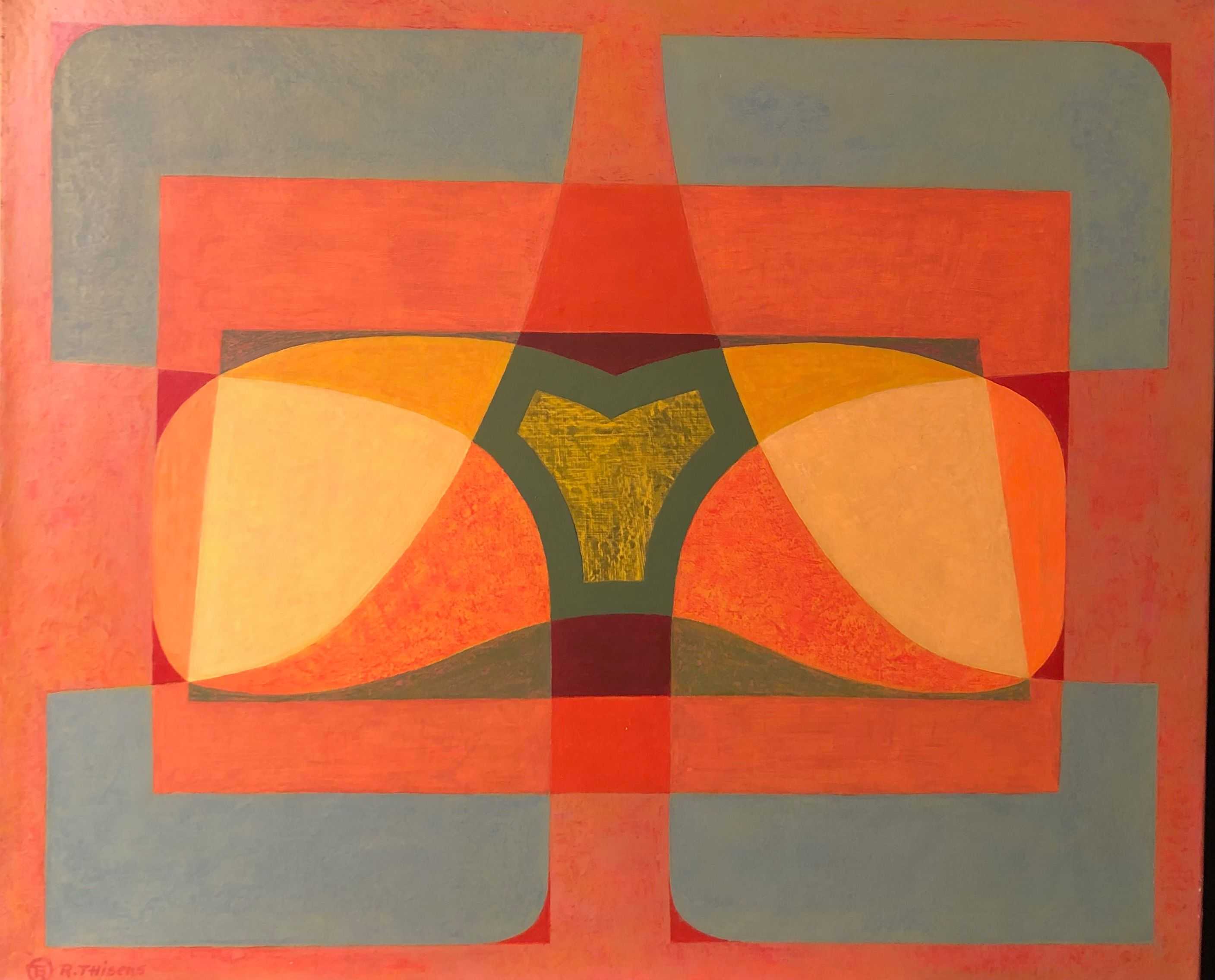 Composition, acrylique sur toile de Robert Thisens, 50 x 60 cm