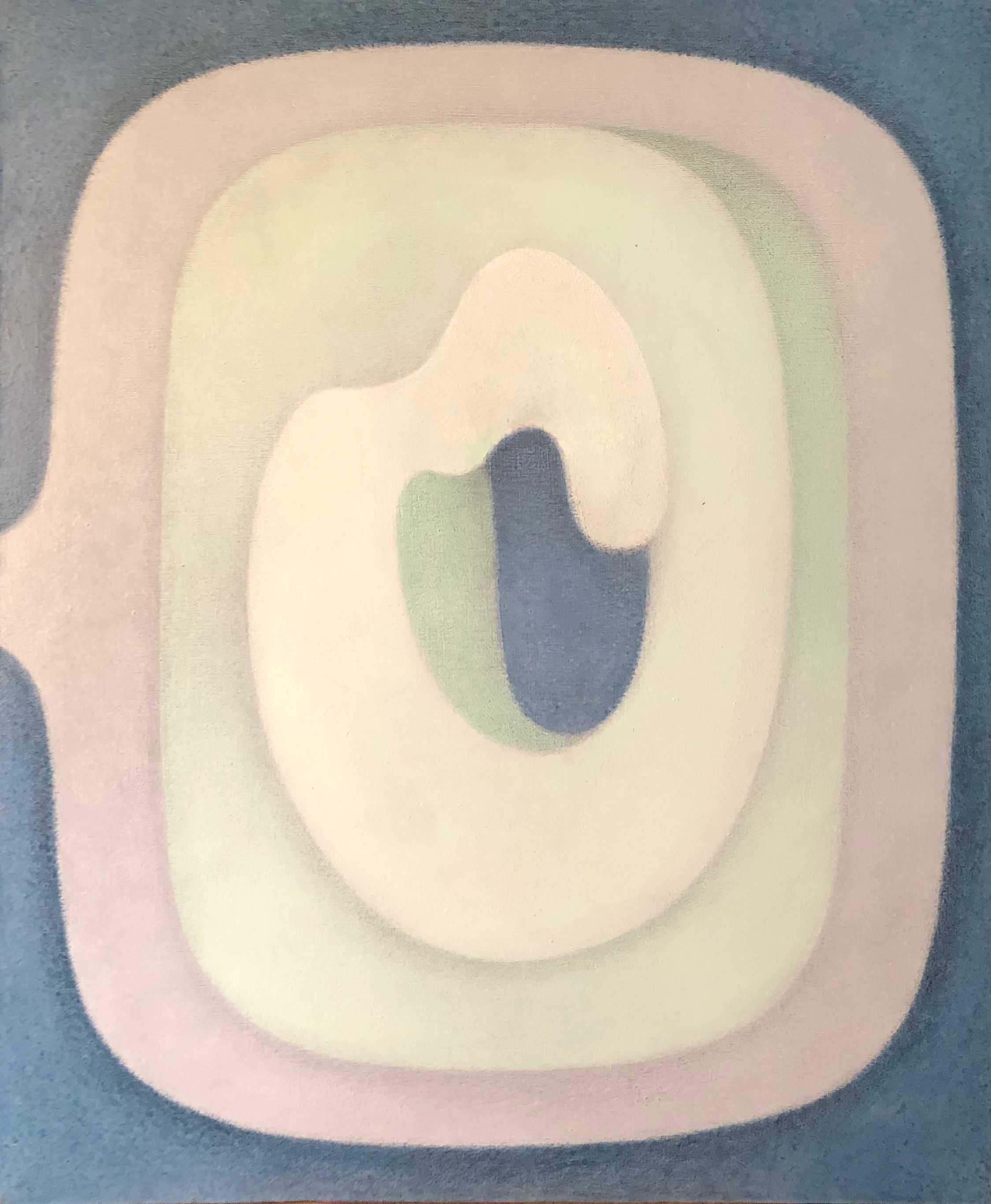 Composition tryptique, acrylique sur toile de Robert Thisens, 50 x 60 cm