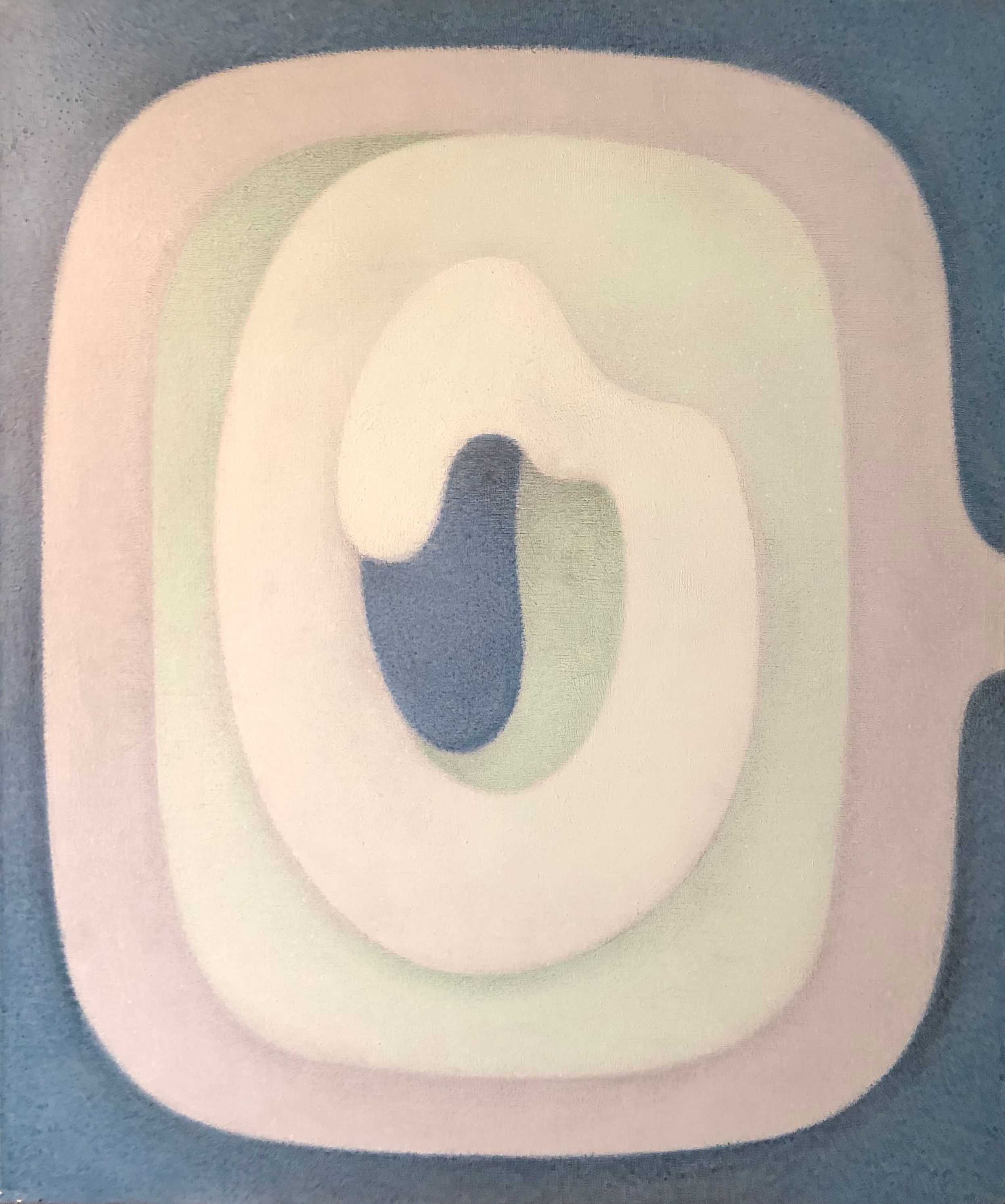Composition tryptique, acrylique sur toile de Robert Thisens, 50 x 60 cm