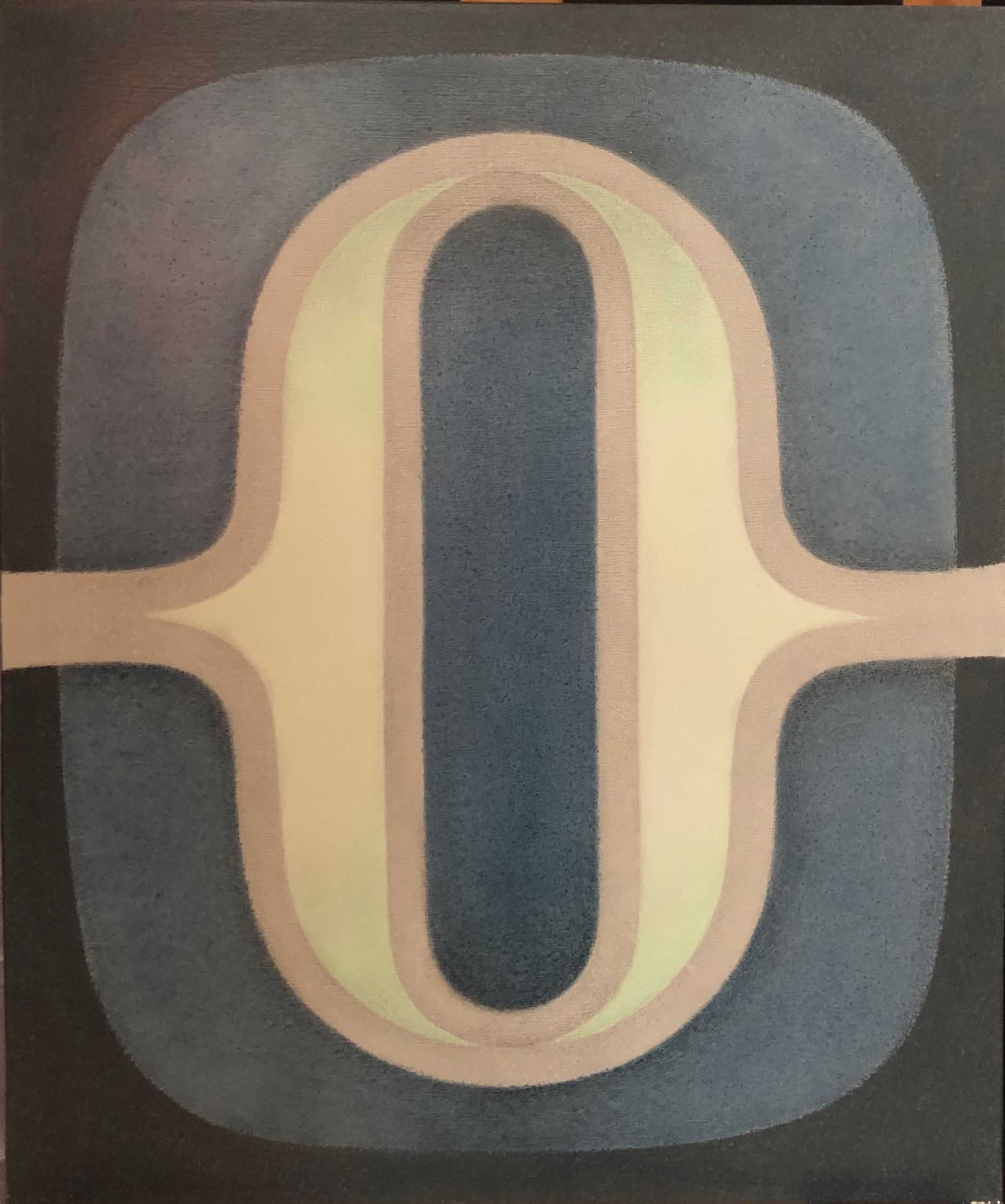 Composition tryptique, acrylique sur toile de Robert Thisens, 50 x 60 cm